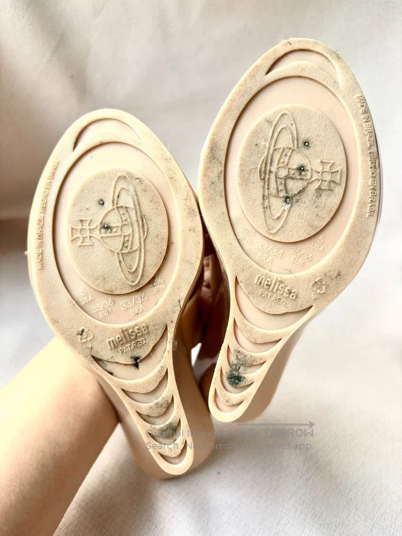 Vivienne Westwood Vivienne Westwood Beige asymmetric wedge high-heeled sanda Size US 4.5 / IT 34.5 - 5 Thumbnail