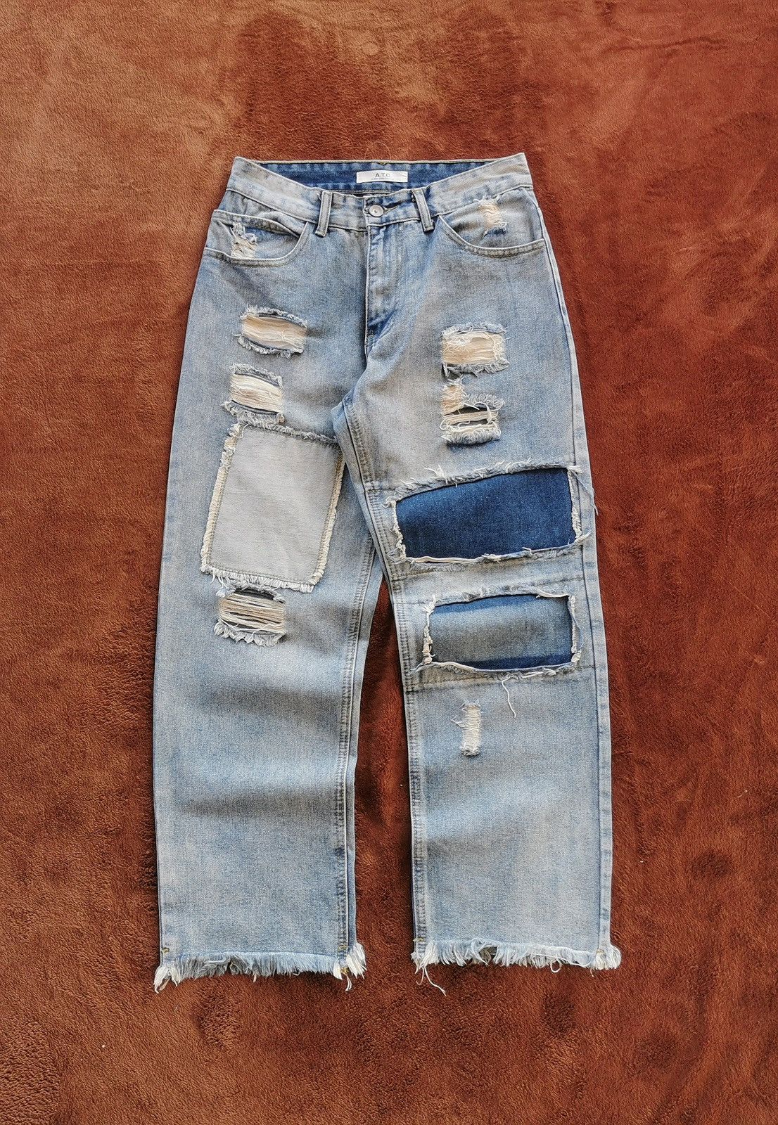 In The Attic In The Attic Homme Patchwork Crop Legs Jeans Size US 28 / EU 44 - 1 Thumbnail