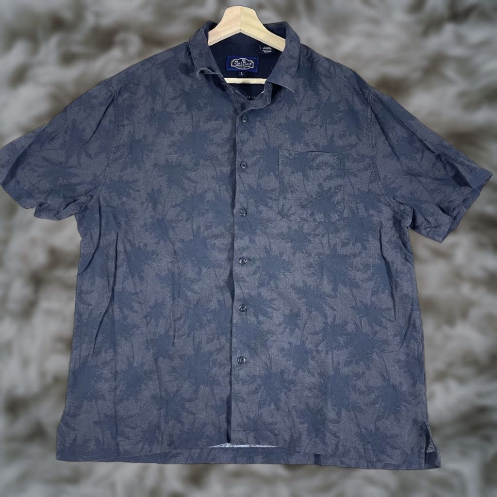 Nat Nast Nat Nast Shirt Mens Large Black Palm Trees Print Silk Cotton Camp Button Up Size US L / EU 52-54 / 3 - 1 Thumbnail