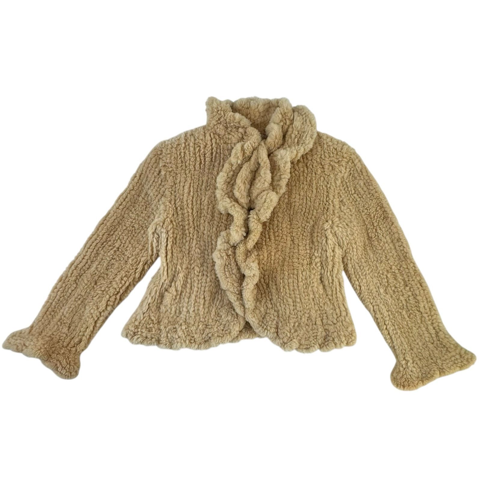 Salvatore Ferragamo Ferragamo Shearling Ruffle Jacket Size S / US 4 / IT 40 - 3 Thumbnail