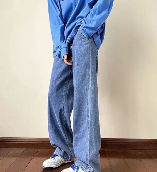 Jean Blue Color Straight Denim Baggy Pant Size US 32 / EU 48 - 1 Thumbnail