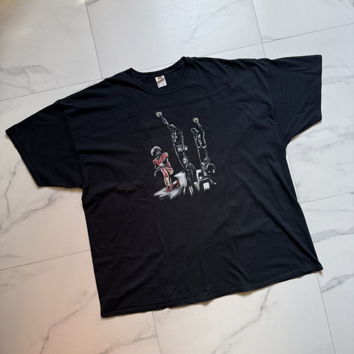 Gildan Kaepernick + Jesse Owens BLM T-Shirt Size 5XL Size US XXL / EU 58 / 5 - 3 Thumbnail
