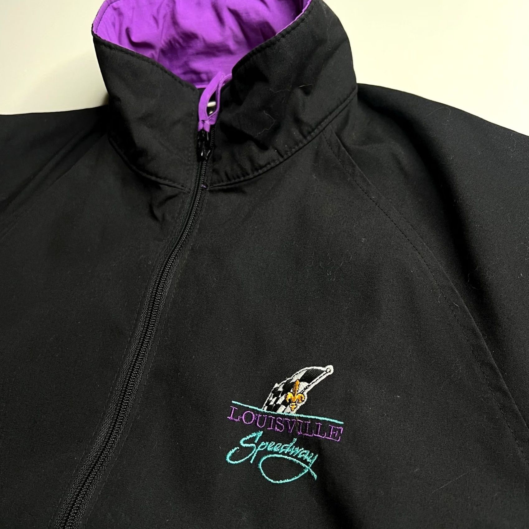 Vintage VINTAGE Swingster Louisville Speedway Jacket Mens M Black Purple Lined USA Made Size US M / EU 48-50 / 2 - 3 Thumbnail