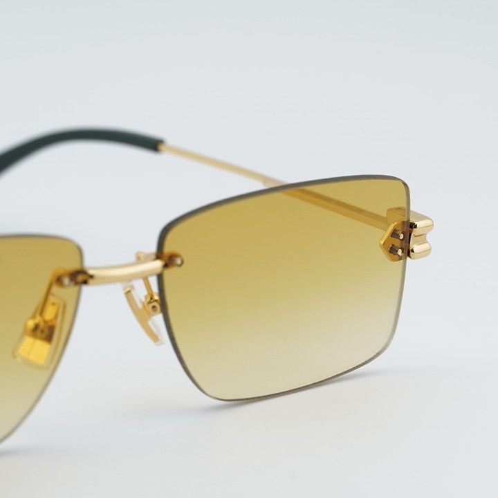 Bottega Veneta Bottega Veneta BV1126S 006 Sunglasses Gold Rectangle Frame Size ONE SIZE - 7 Thumbnail