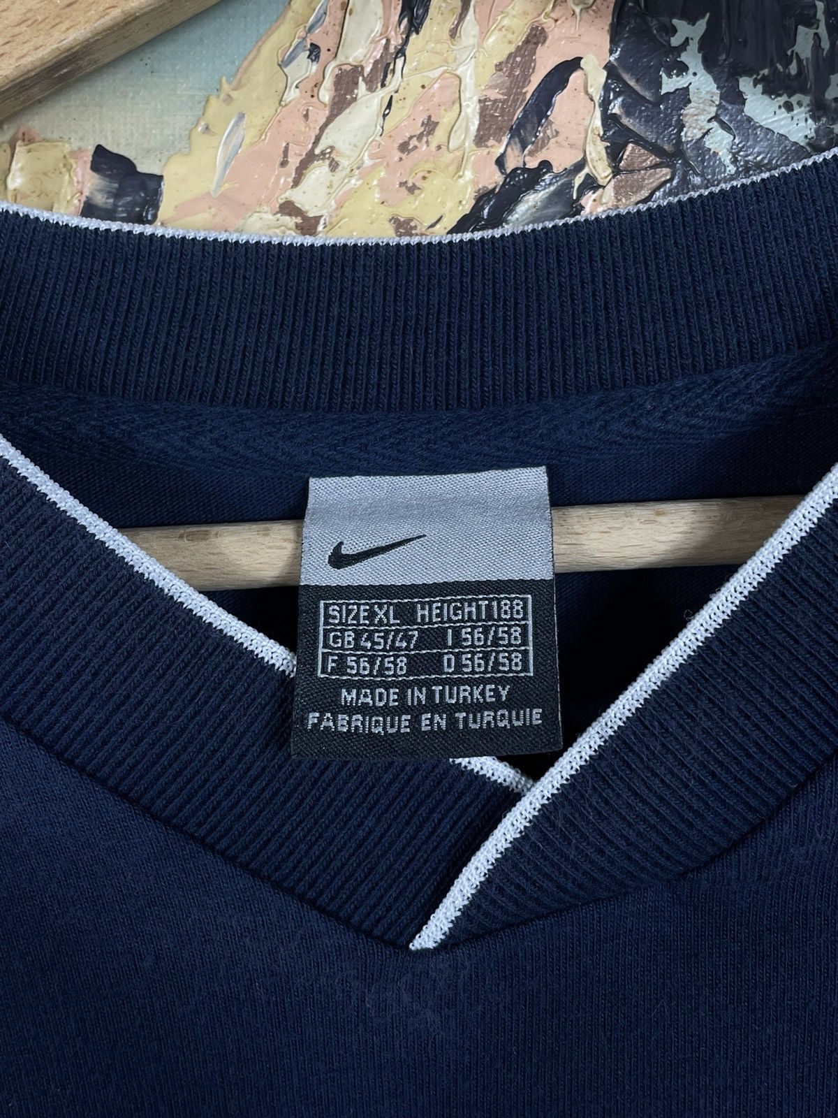 Nike × Vintage Nike Vintage Y2k Center Swoosh T-shirt Tee Navy Skate Baggy Size US XL / EU 56 / 4 - 6 Thumbnail