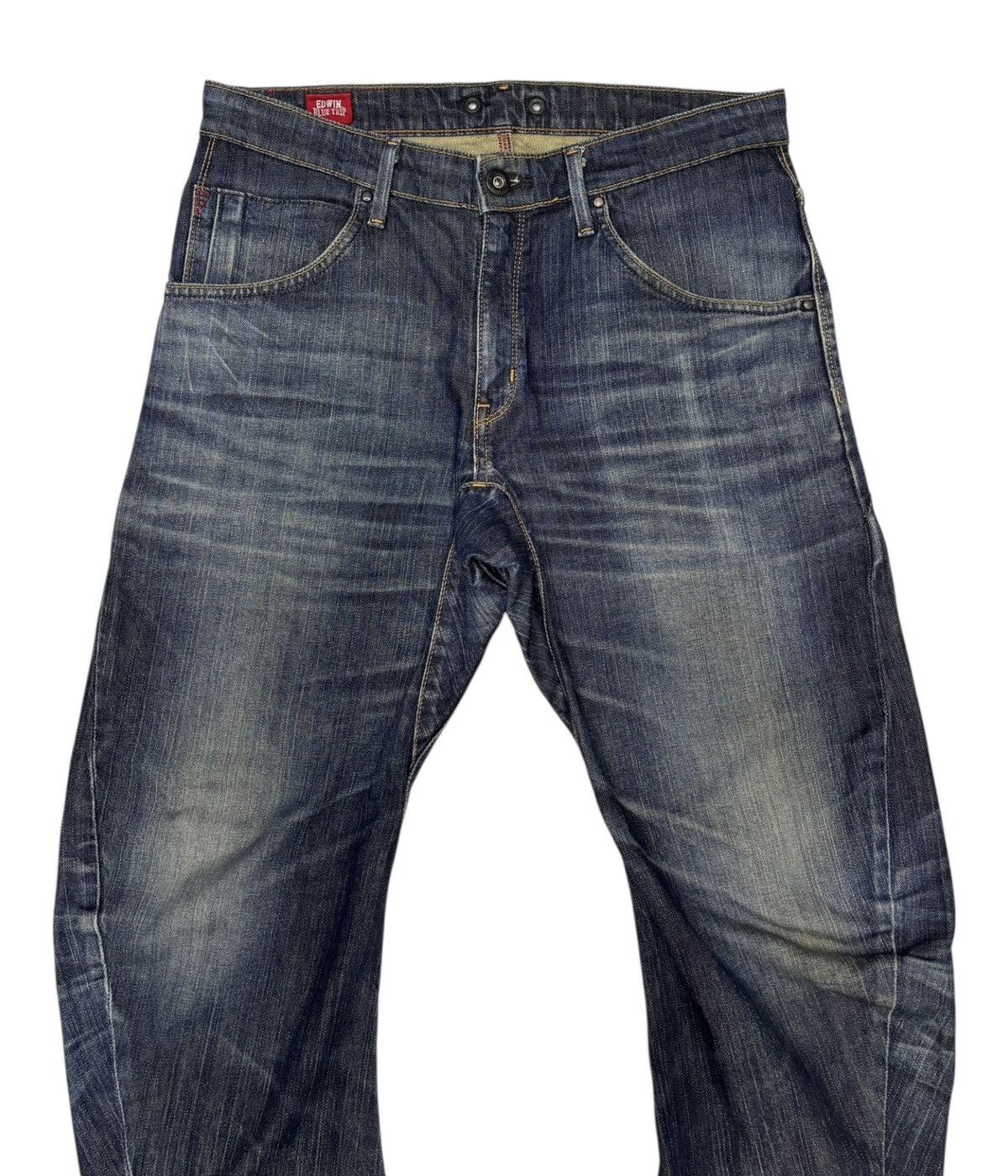 Kapital Edwin Blue Trip Curved Banana Cut Loose Jeans Size US 34 / EU 50 - 7 Thumbnail