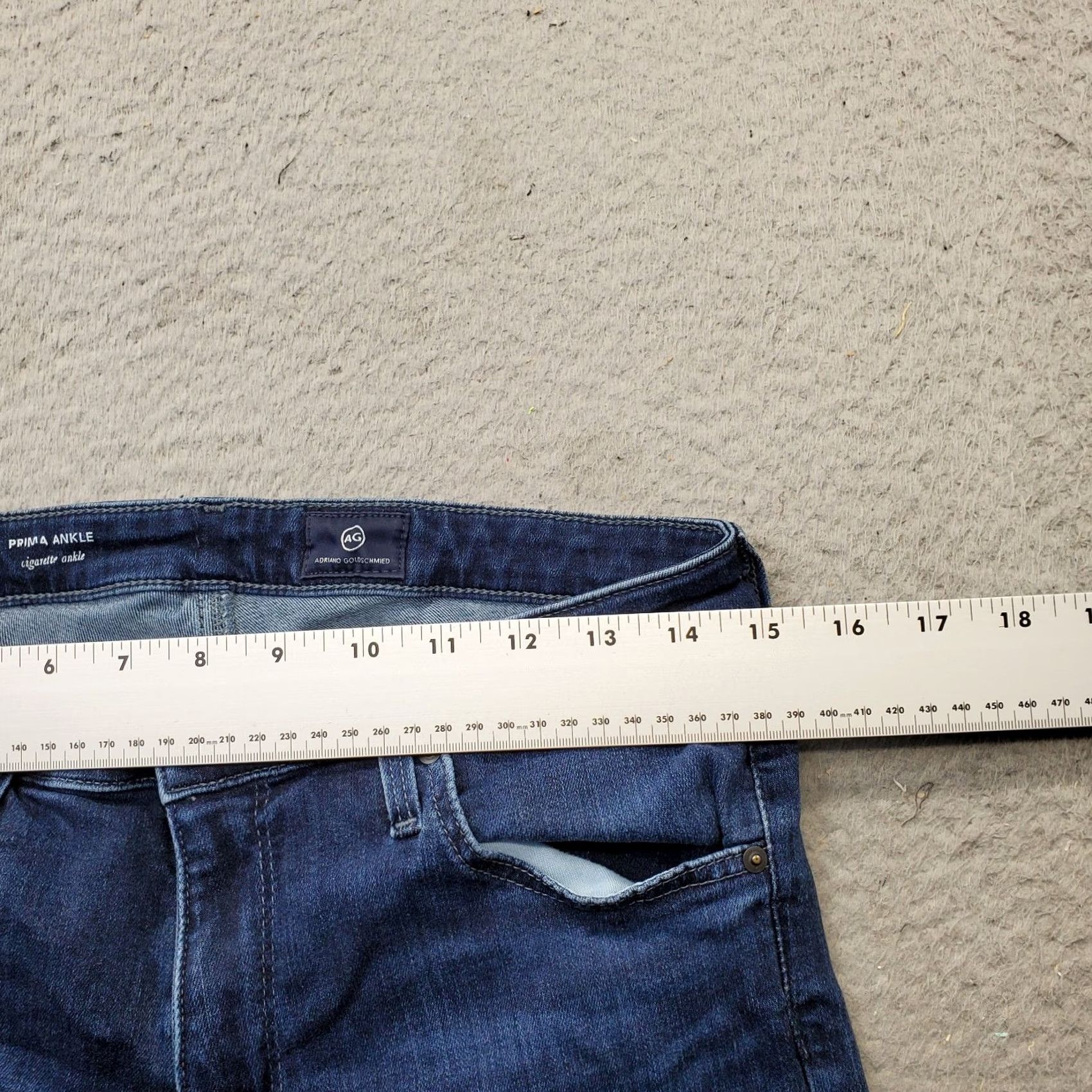 Denime AG Adriano Goldschmied Prima Cigarette Ankle Jeans Womens 30 Blue Denim Jeans 5-Pocket Regular Inseam 27.75" XS Size 30" / US 8 / IT 44 - 6 Thumbnail