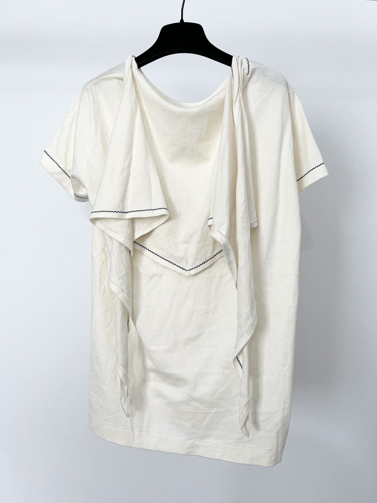 image of Archival Clothing x Issey Miyake 90’S Issey Miyake Hybrid Double Layer Shirt in White (Size Small)