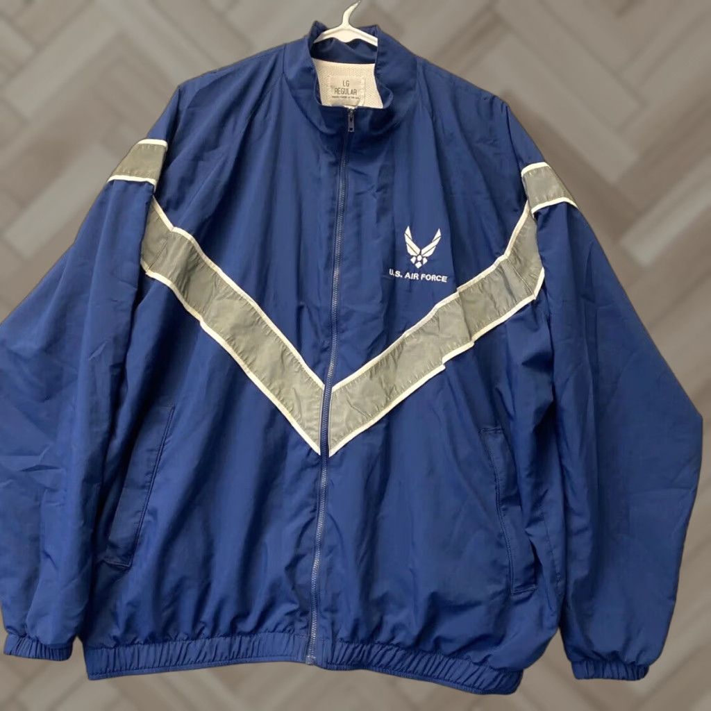 Vintage SKILCRAFT US Air Force Windbreaker Jacket Men's L Blue Full Zip Casual Gym Military Size US L / EU 52-54 / 3 - 1 Thumbnail