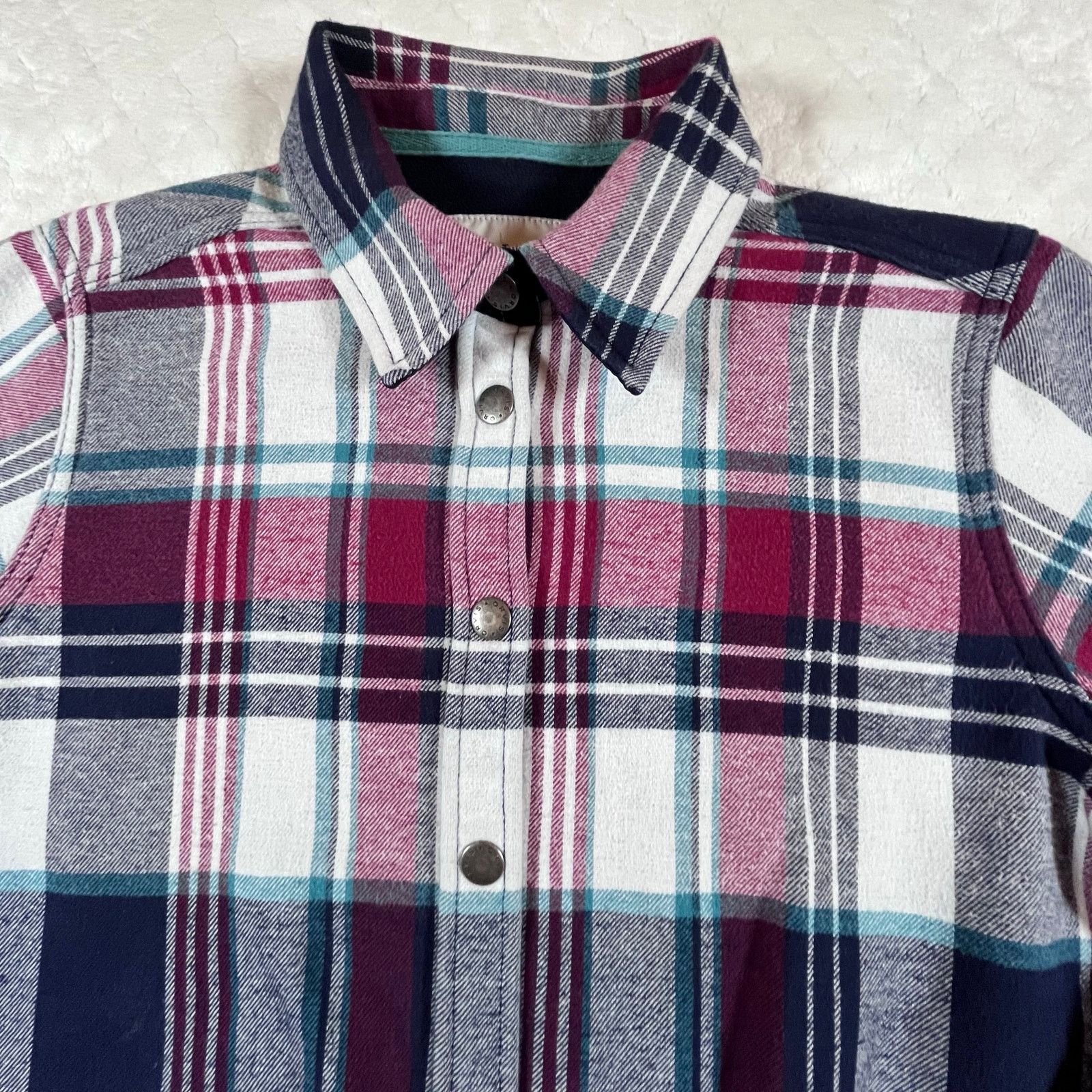 Orvis ORVIS PLAID COTTON FLANNEL FLEECE SHIRT JACKET SNAP BUTTONS Size S / US 4 / IT 40 - 2 Thumbnail