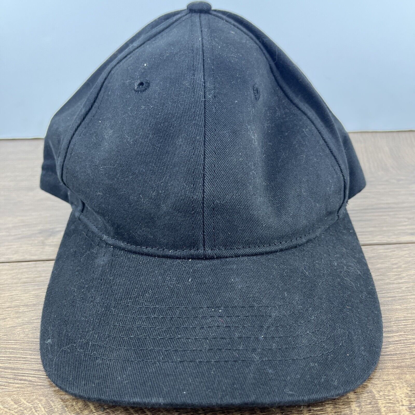 Other Plain Black Hat Adjustable Adult Size Hat Plain Black Cap Size ONE SIZE - 3 Thumbnail