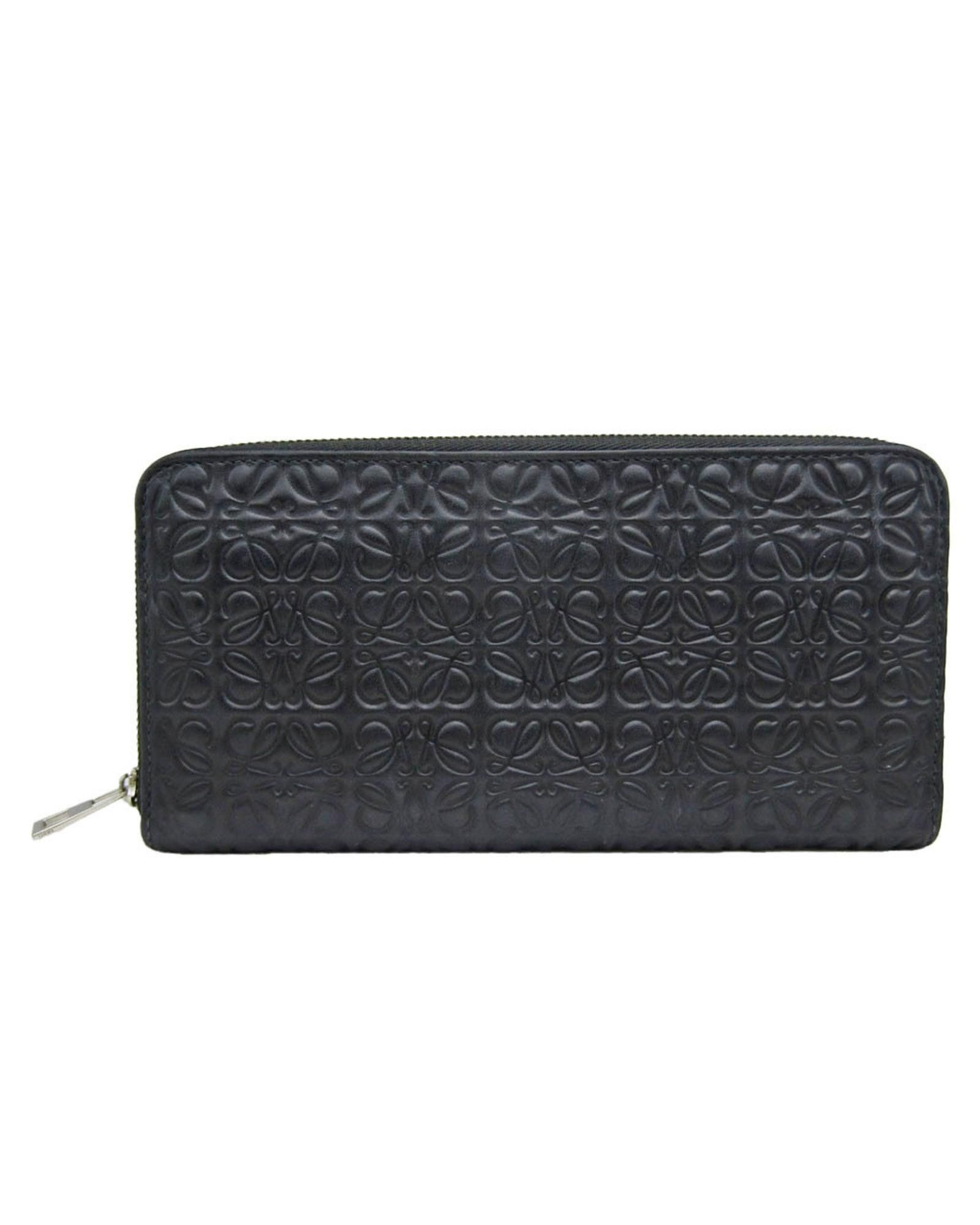 image of Loewe Sophisticated Black Leather Long Wallet, Women's