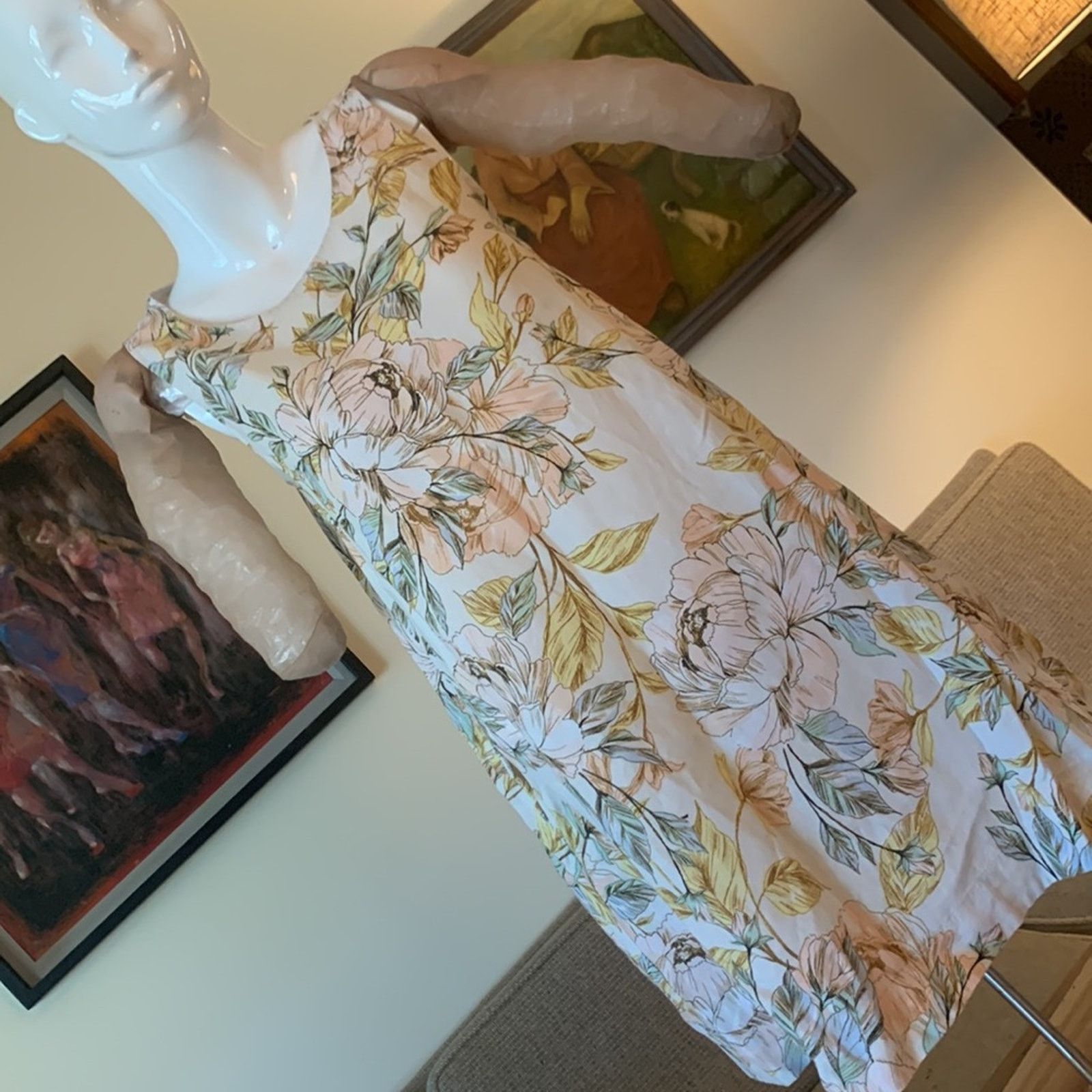 Nicole Miller Nicole Miller linen floral botanical sleeveless A-line dress Size M / US 6-8 / IT 42-44 - 6 Thumbnail