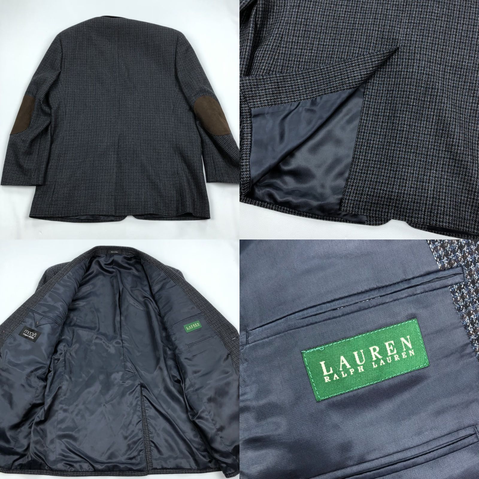 Ralph Lauren Ralph Lauren Blazer Wool Houndstooth 42R Men Blue Notch Lapel 2-Button Single-Breasted Sport Coat Jacket Size 42R - 8 Thumbnail