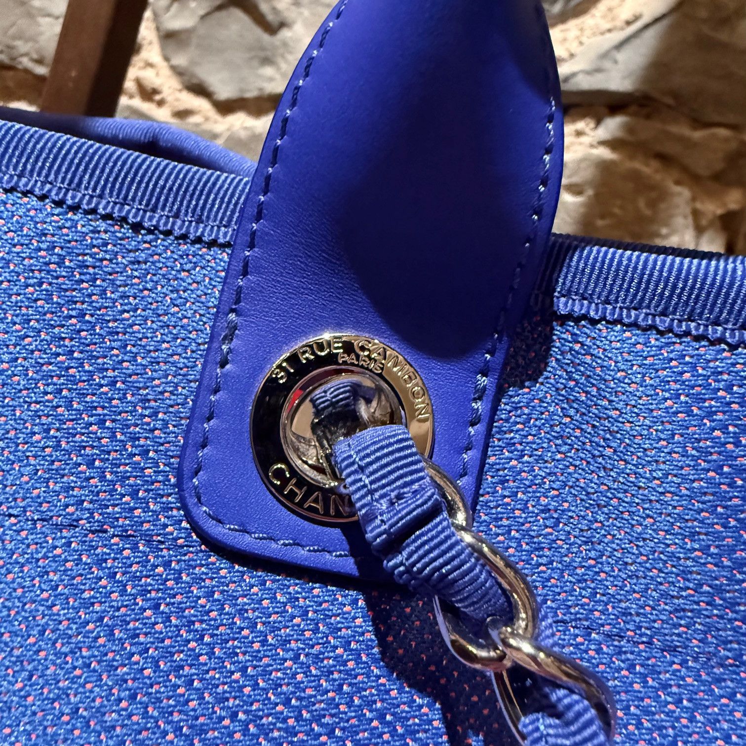 Chanel Chanel SS21 Electric Blue Orange Medium Deauville Tote Bag Size ONE SIZE - 3 Thumbnail