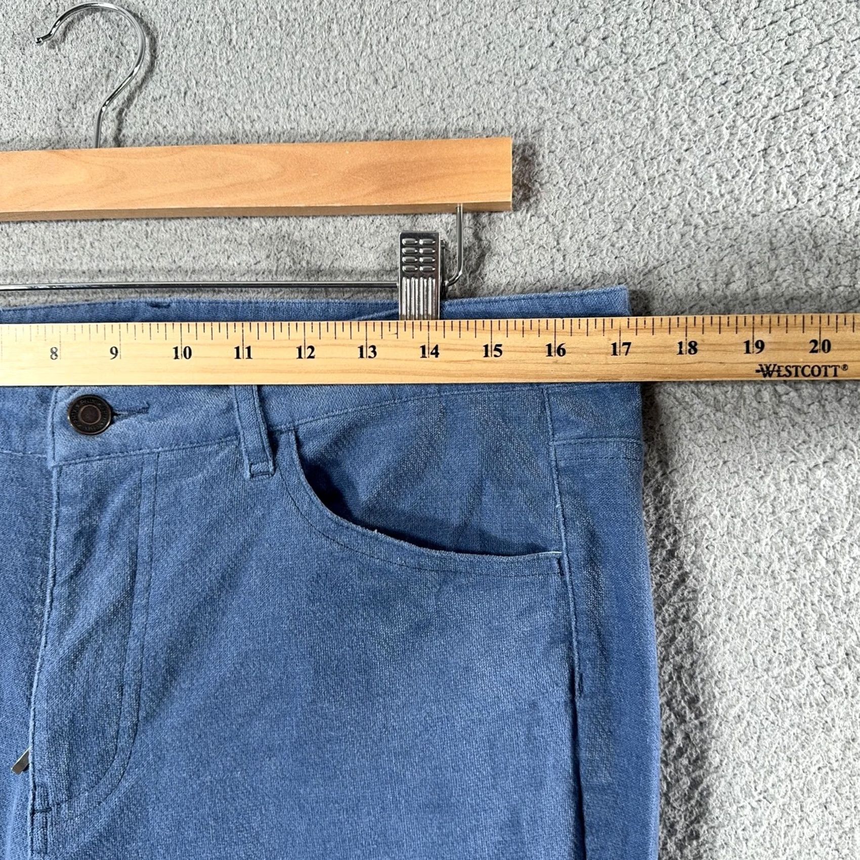Vintage PHIX England Corduroy Flare Pants Mens 34 Blue Slim Flared 70s Rocker Trousers Size US 34 / EU 50 - 6 Thumbnail