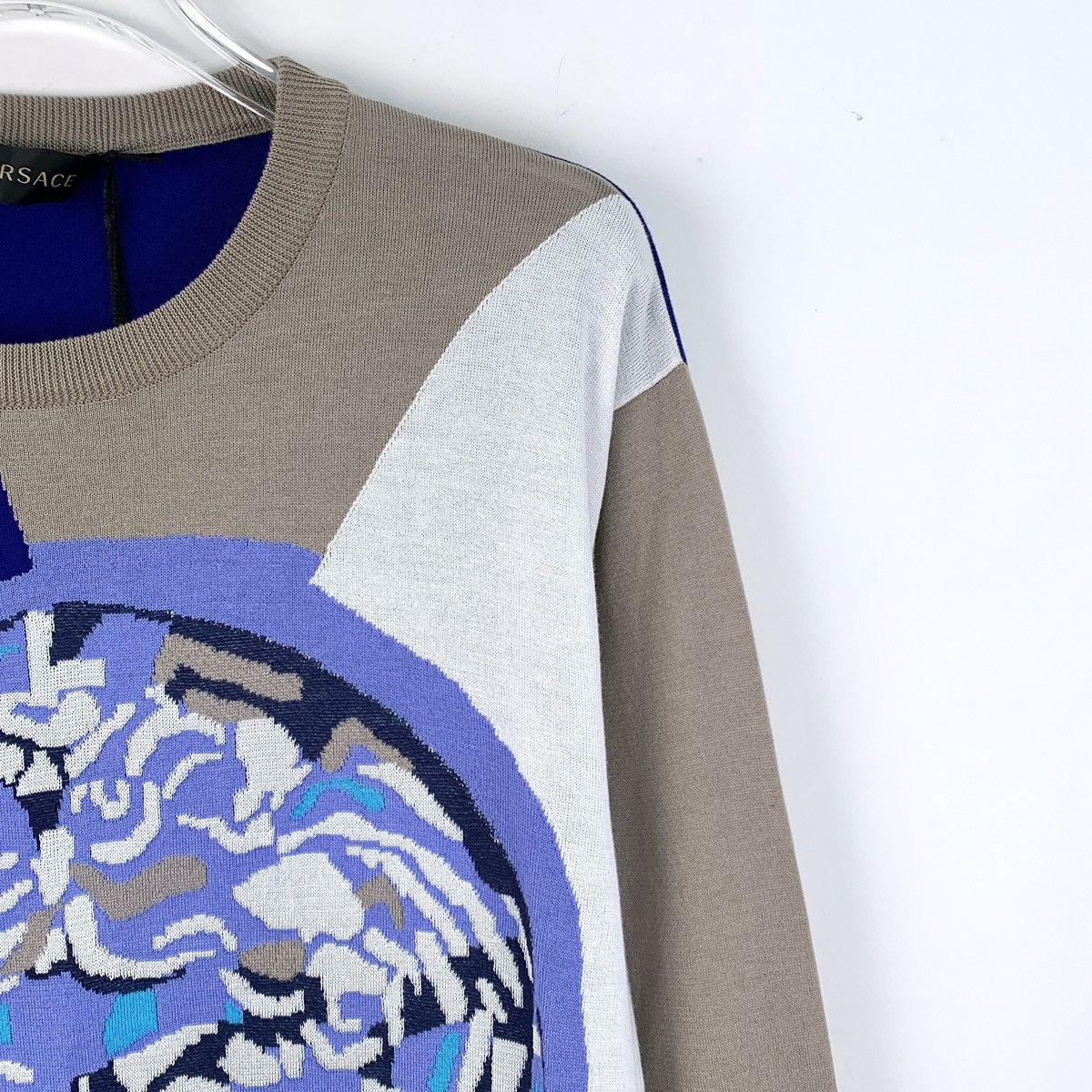 Versace Versace Color-block Medusa Head Long Sleeve Knitwear K26WX Size US M / EU 48-50 / 2 - 2 Thumbnail