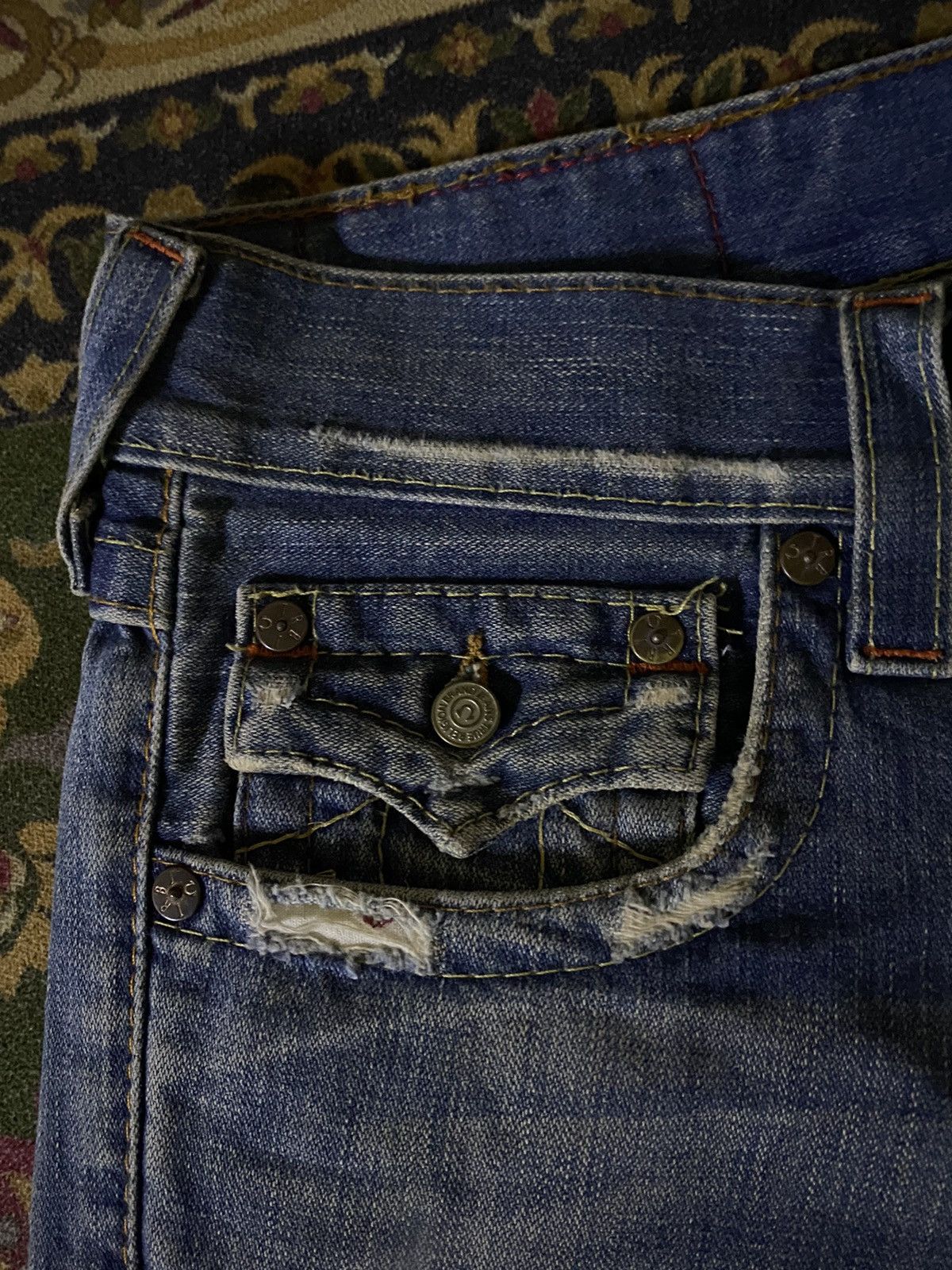 Jean × True Religion 🔥FLARE🔥TRUE RELIGION Flare Distressed Denim Size US 33 - 6 Thumbnail