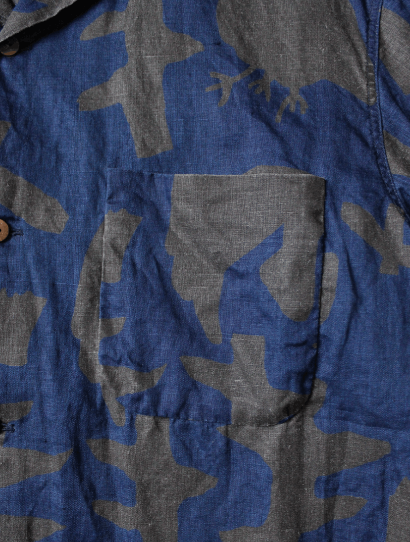 Kapital French Cloth Linen GUIDING LIGHT Crow Striped Aloha Shirt Size US M / EU 48-50 / 2 - 7 Thumbnail