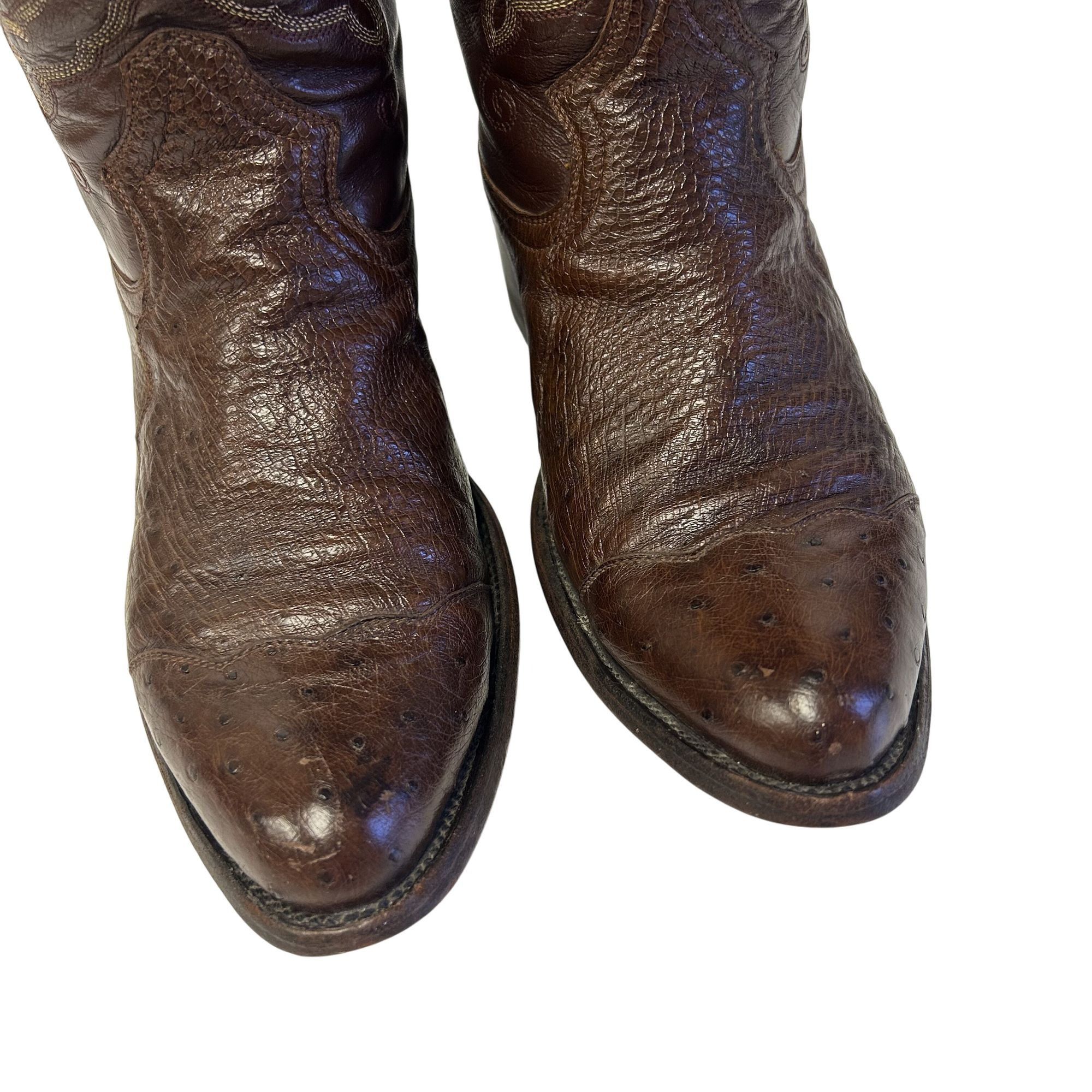 Other Vtg Gavel OSTRICH QUILL Skin Cowboy Western Rodeo Boots Size US 8.5 / EU 41-42 - 12 Thumbnail