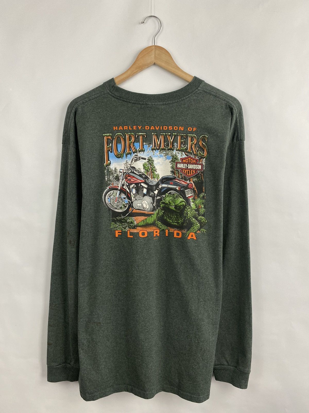 Harley Davidson 🇺🇸 Vintage 2003 Harley Davidson Florida Choppers long Sle Size US XL / EU 56 / 4 - 2 Thumbnail