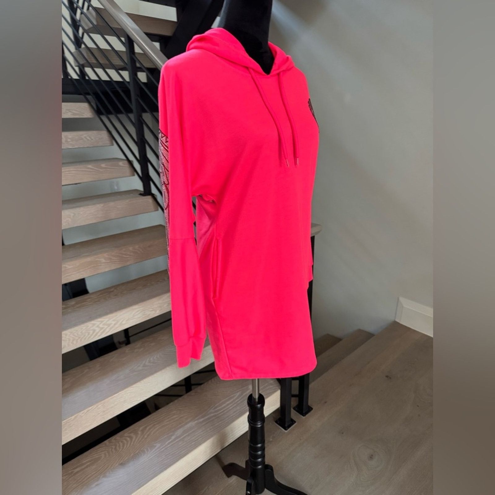 Other New Hot Pink Hoodie Dress with pockets and Wing Design Size S / US 4 / IT 40 - 2 Thumbnail