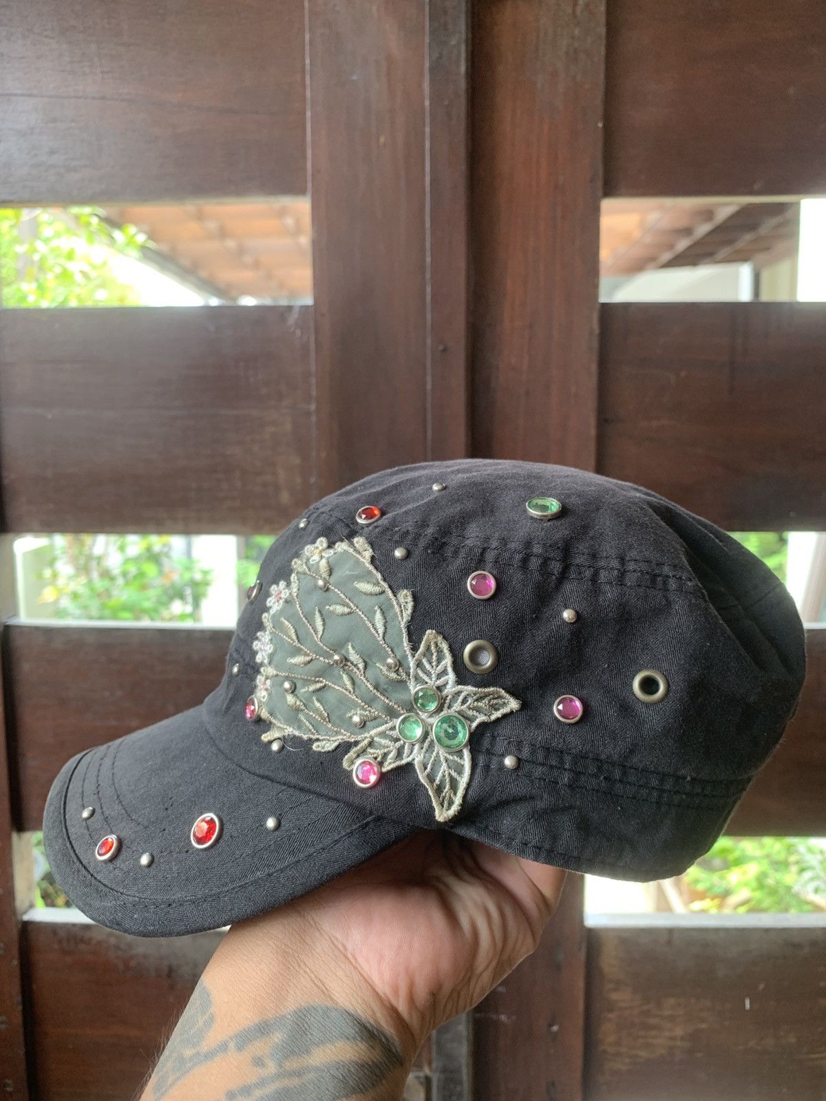 Beauty Beast Japanese Butterfly Studded Patrol Cap Size ONE SIZE - 4 Thumbnail