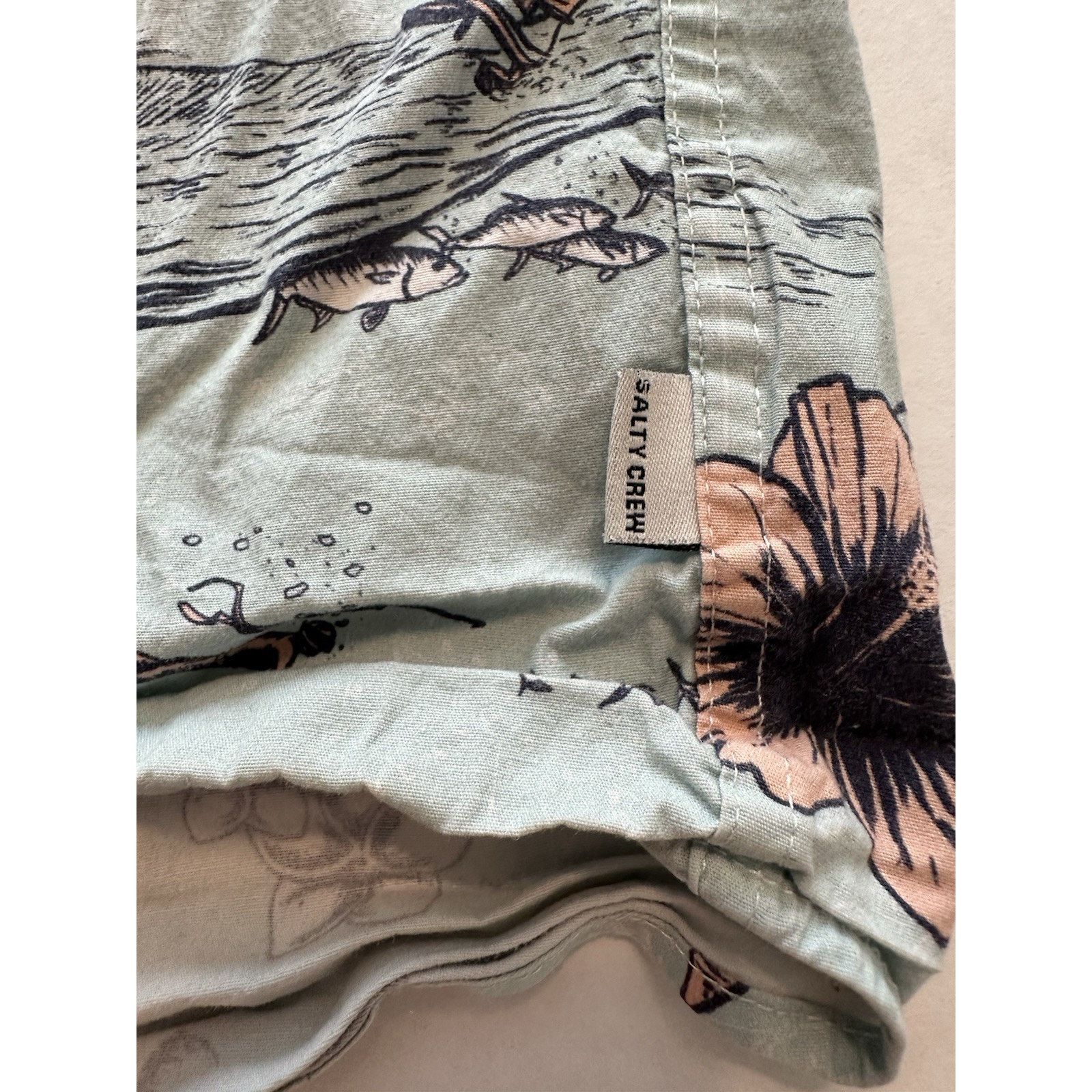 Other Salty Crew Button Shirt XL Tropic Sails Nautical Floral Blue Size US XL / EU 56 / 4 - 5 Thumbnail