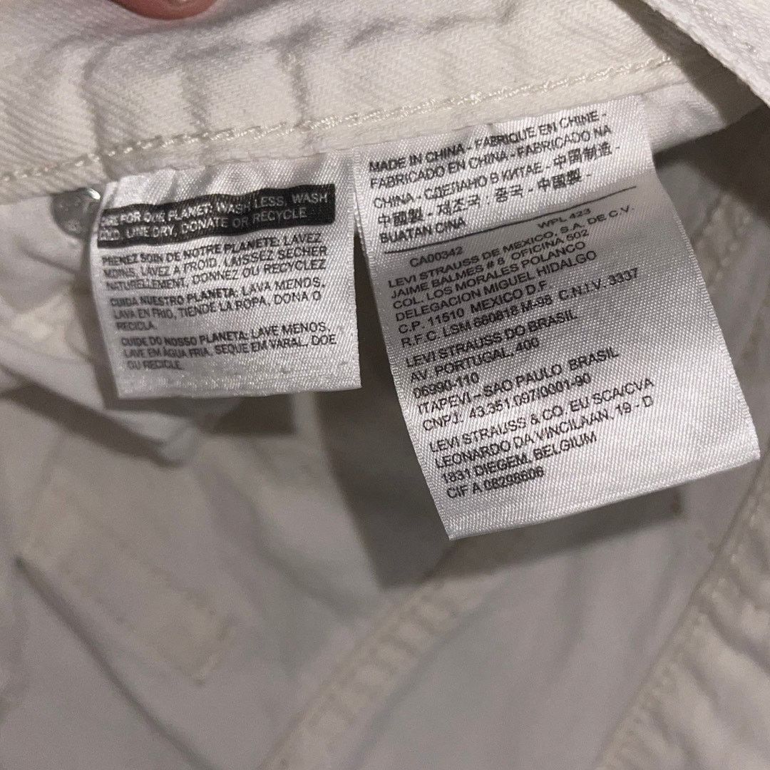 Levi's 501 Button Fly White Distress Denim Jeans Pants Size 31x32 Size 31" - 4 Thumbnail