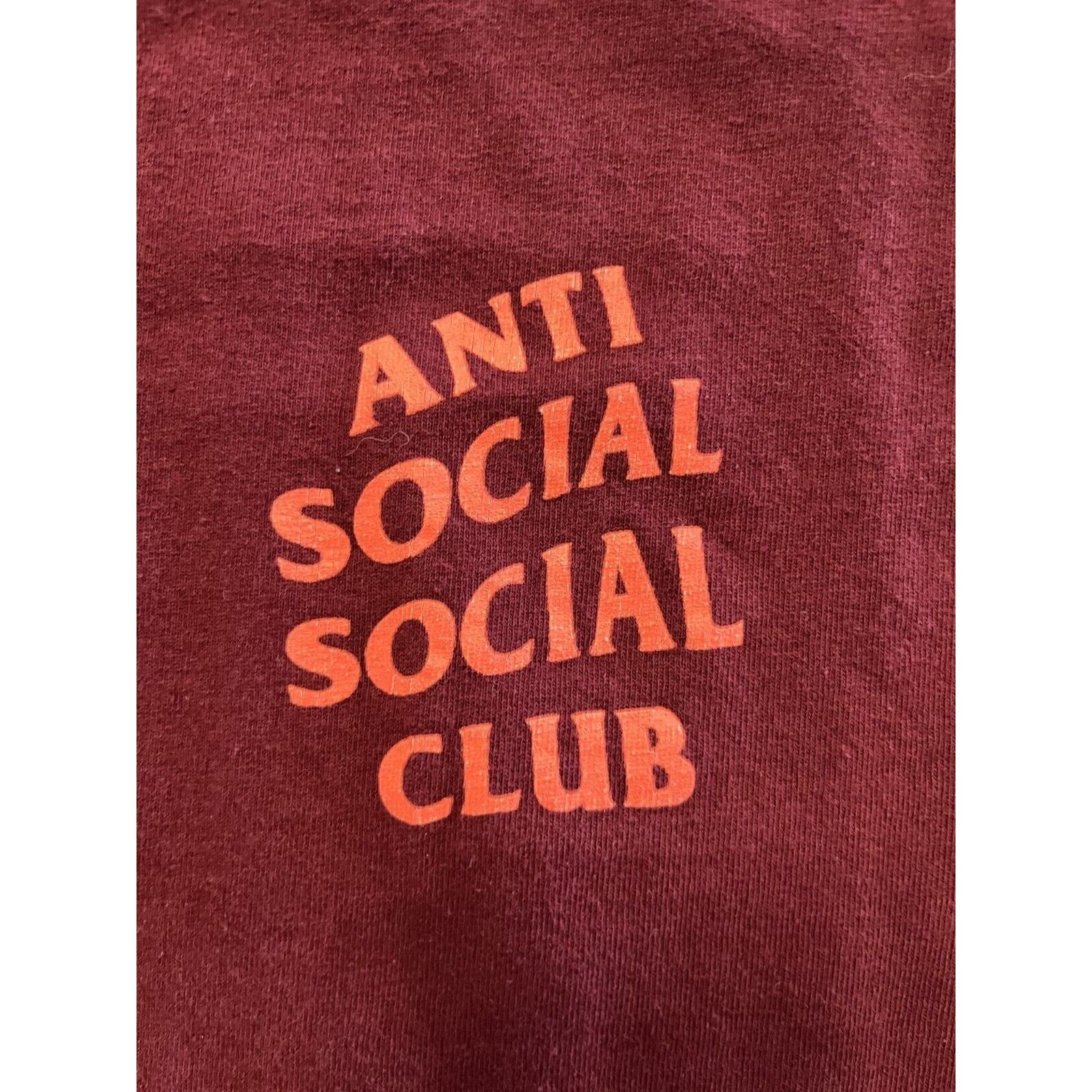 Anti Social Social Club ASSC Anti Social Social Club Spell Out Maroon Tee Men's M Size US M / EU 48-50 / 2 - 3 Thumbnail