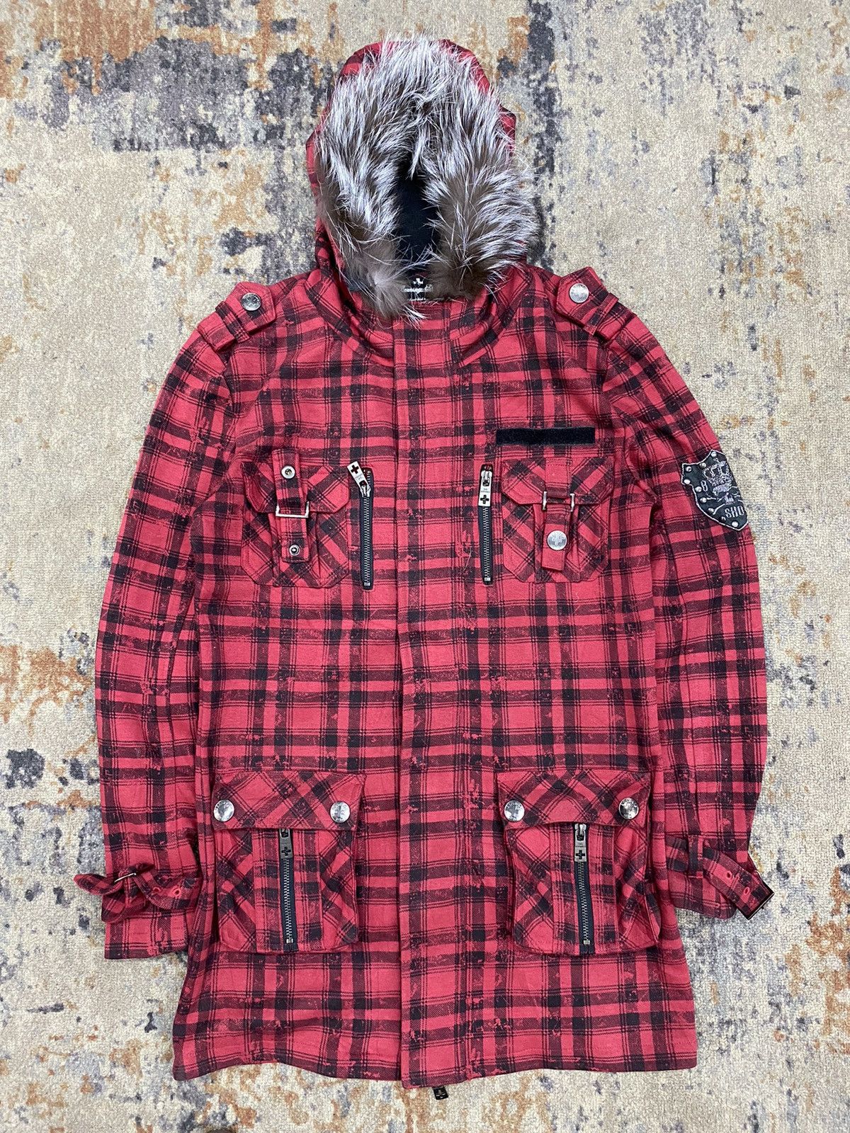 Hysteric Glamour × If Six Was Nine × Japanese Brand Red tartan Fur hoodie bernings sho japanese gothic vkei Size US L / EU 52-54 / 3 - 1 Thumbnail