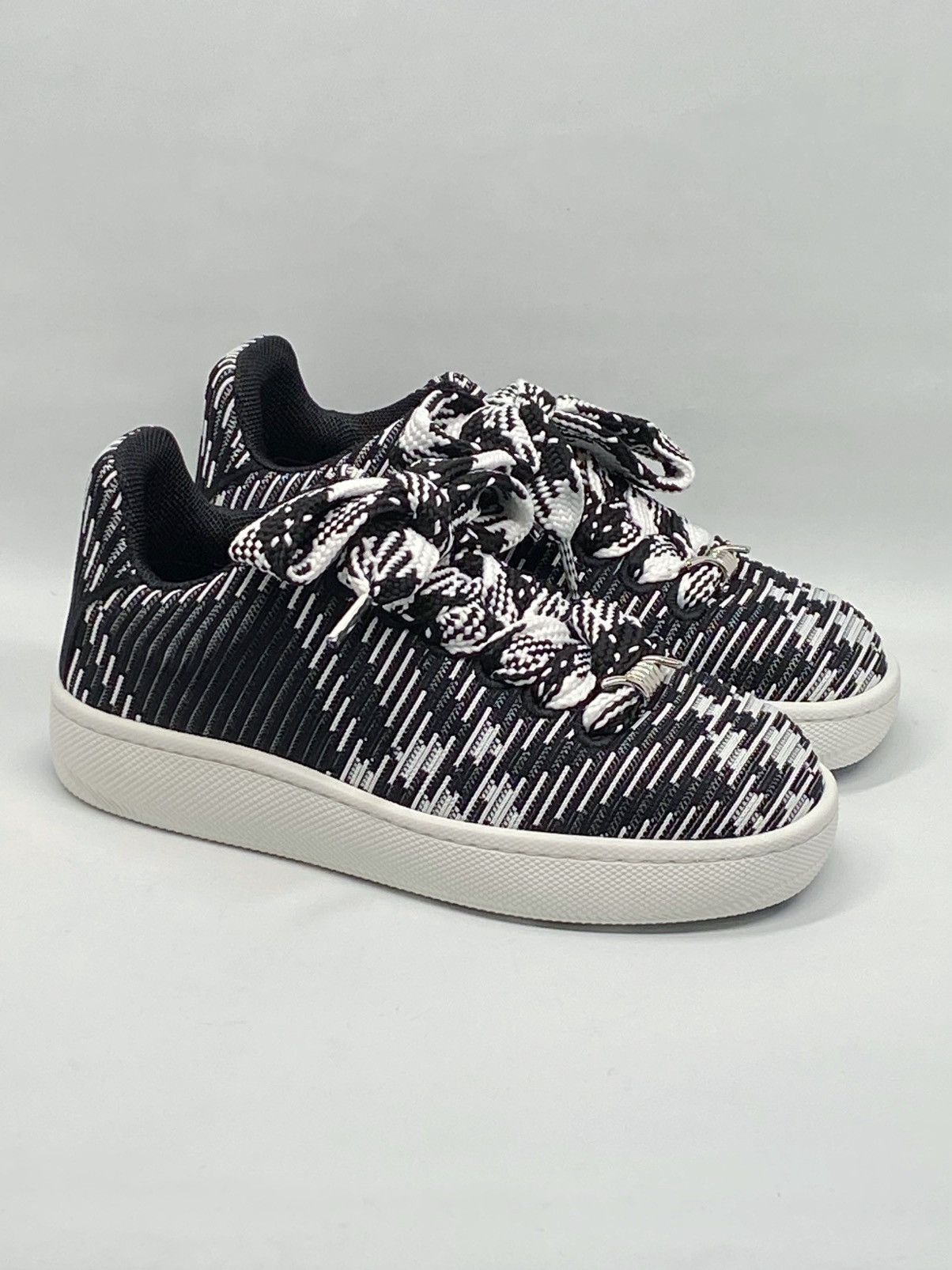 Burberry Burberry Black & White Check Knit Box Sneakers size 37 Size US 7 / IT 37 - 1 Thumbnail