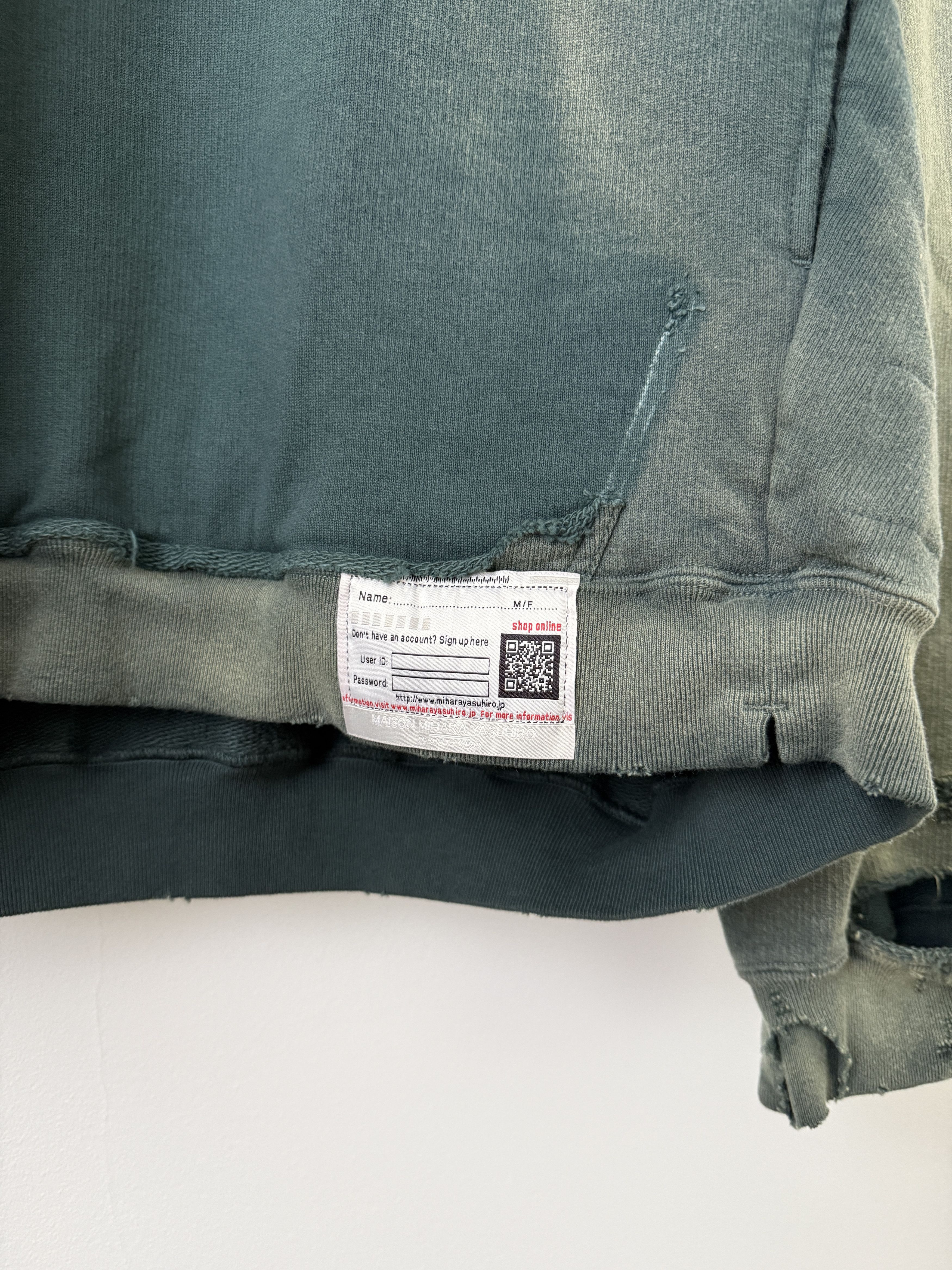 Maison MIHARA YASUHIRO Sun Faded Distressed Pullover Hoodie Size US S / EU 44-46 / 1 - 12 Thumbnail
