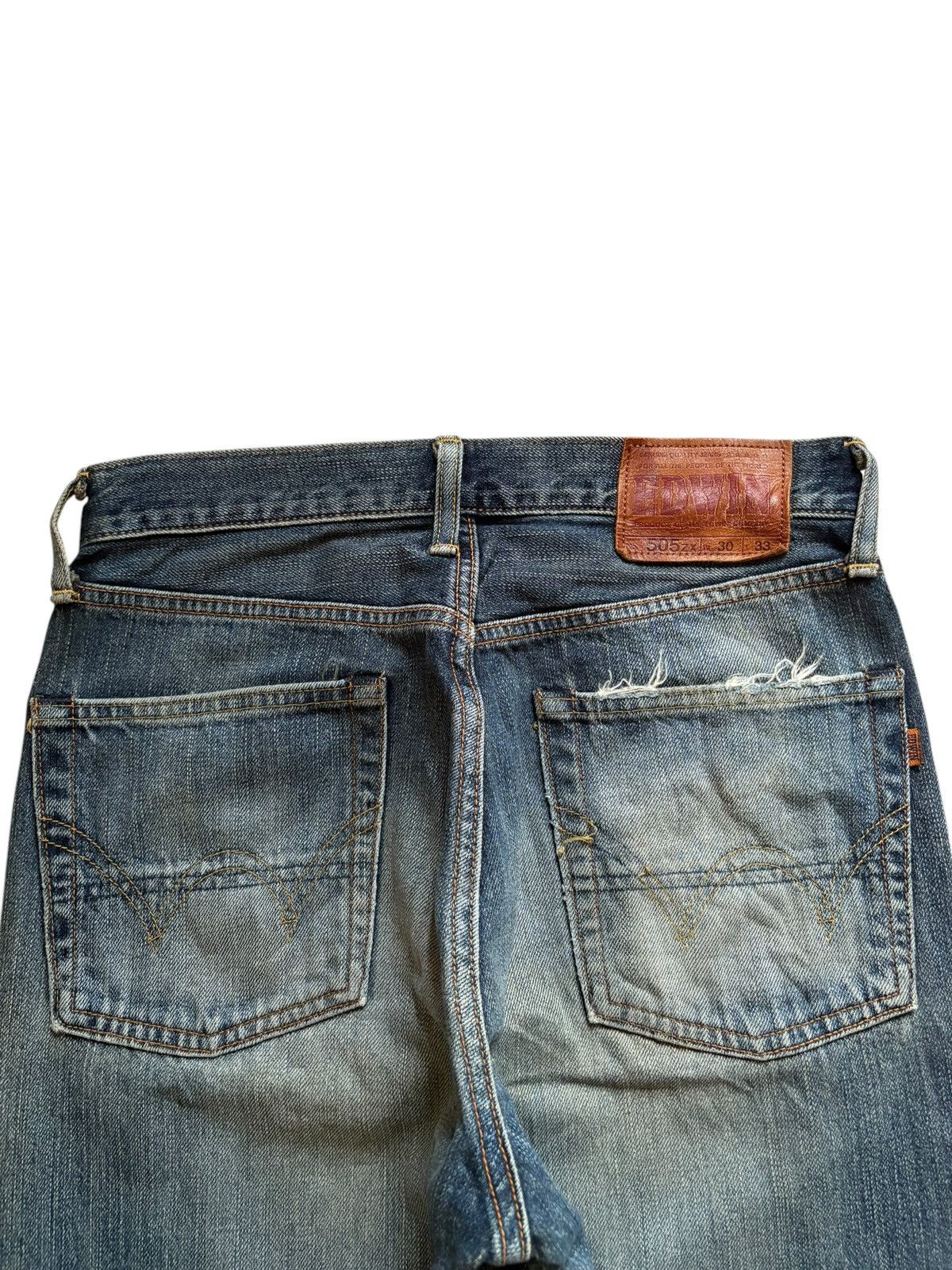 Edwin × Japanese Brand Vintage Japanese Edwin 505zx Selvedge Rusty Wash Loose Jeans Size US 29 - 9 Thumbnail