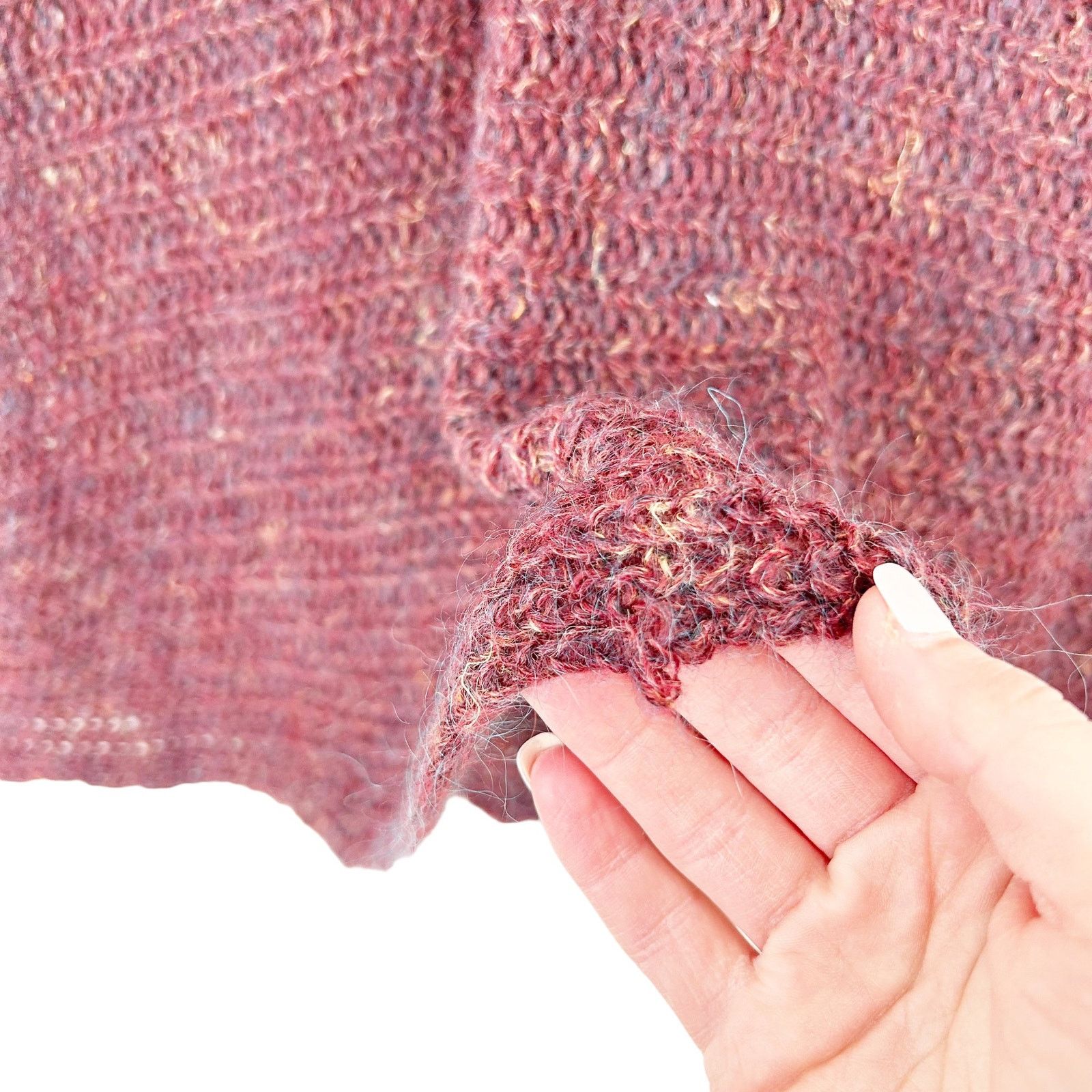 Free People Free People Maroon Wool Linen Mohair Blend Shirt Sz S Size S / US 4 / IT 40 - 3 Thumbnail