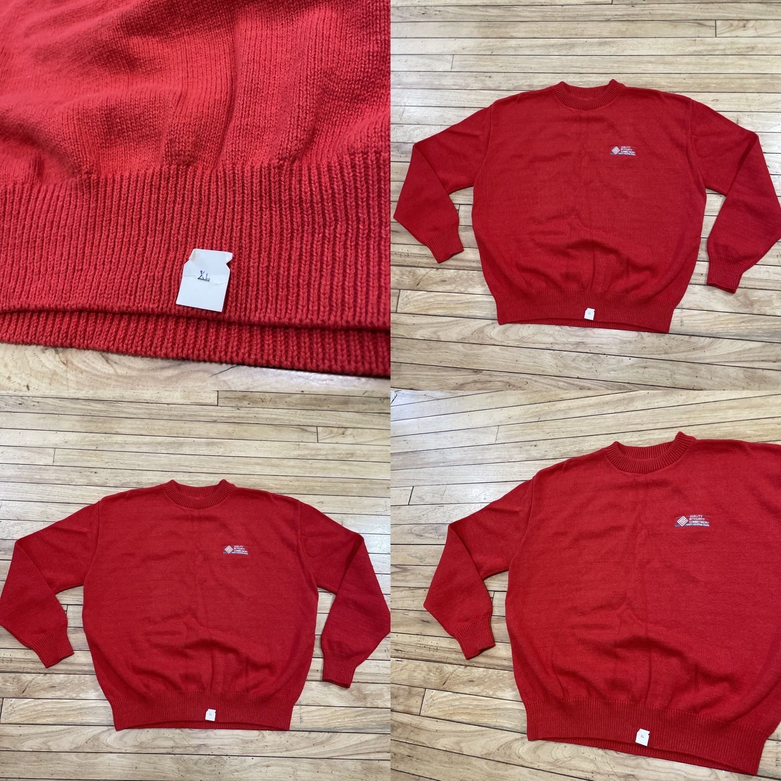 Vintage 3 STRIKES Men XL Vintage Preppy Red Sweater Pullover Knit United States Logo USA Bank New York Crew Neck Autumn Winter Spring Size US XL / EU 56 / 4 - 10 Thumbnail