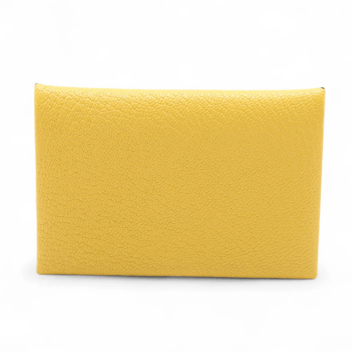 Hermes Calvi Verso Chèvre Mysore Card Case Cumin x Blue Zanzibar Size ONE SIZE - 1 Thumbnail
