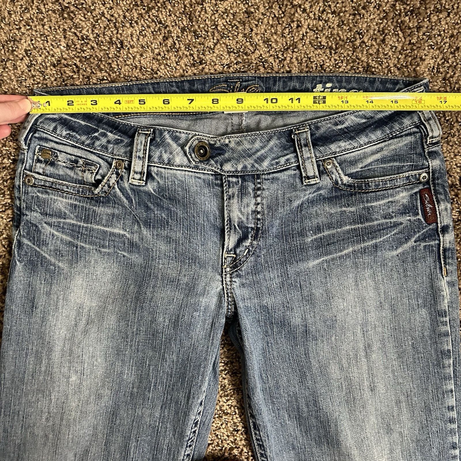 Silver Jeans Co. Silver Jeans Tina Western Glove Works Blue Jeans Size 31x33 Size 31" - 15 Thumbnail