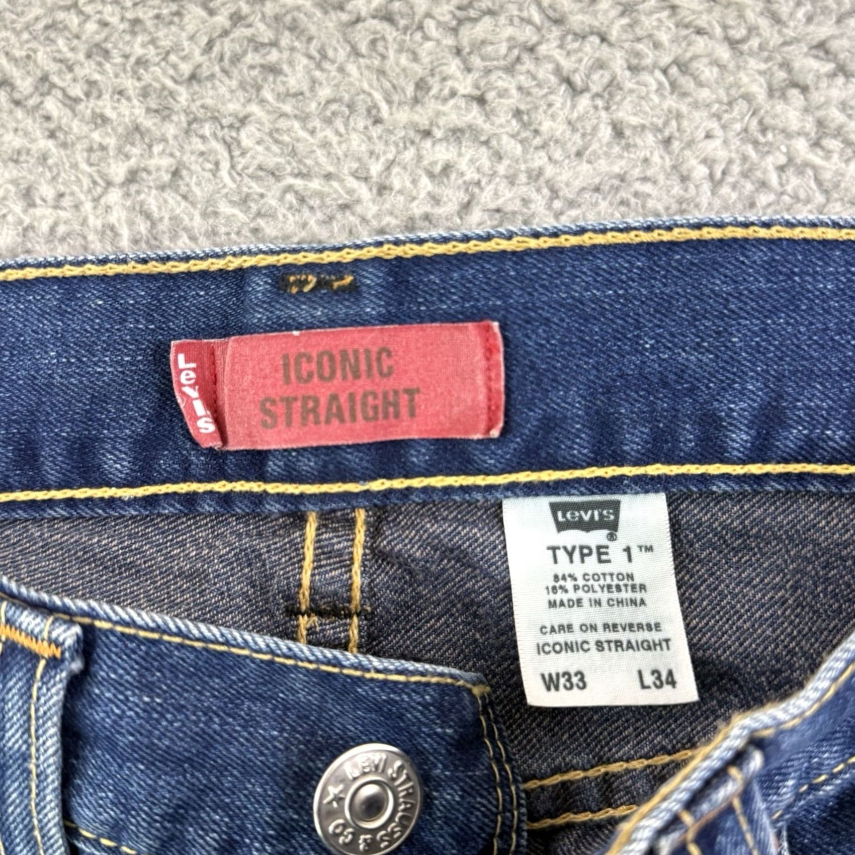 Levi's VINTAGE Levi's Iconic Straight Jeans Mens 33x34 Blue Denim Button Fly Y2K Size US 33 - 5 Thumbnail