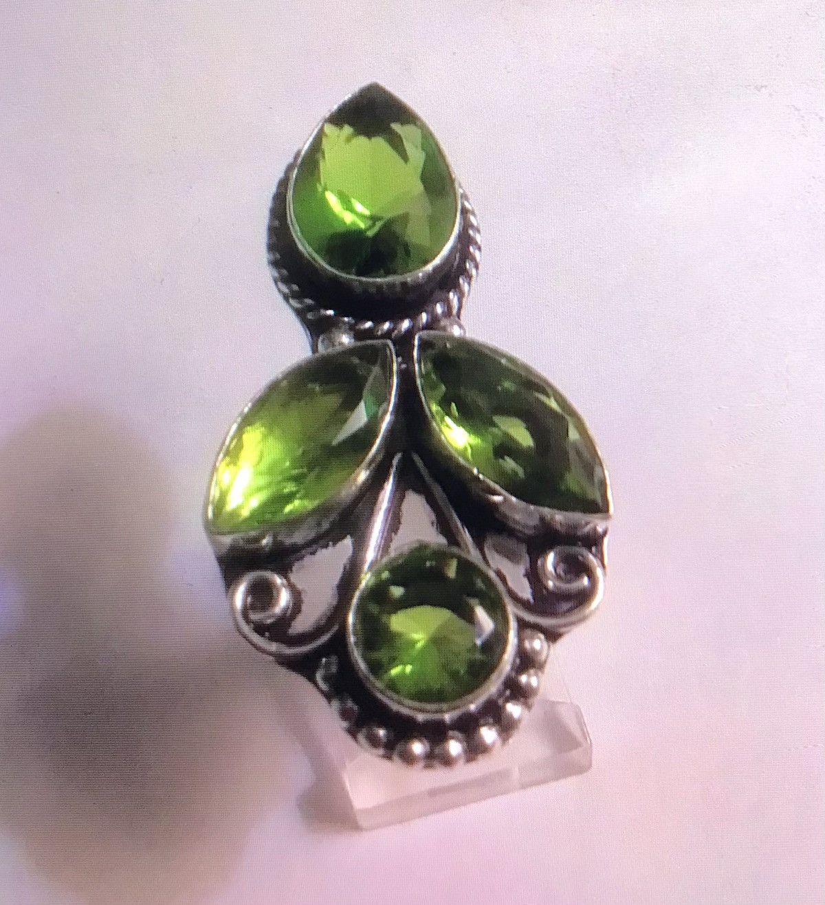 image of Stampd Peridot 925 Sterling Silver Ring in Green, Women's