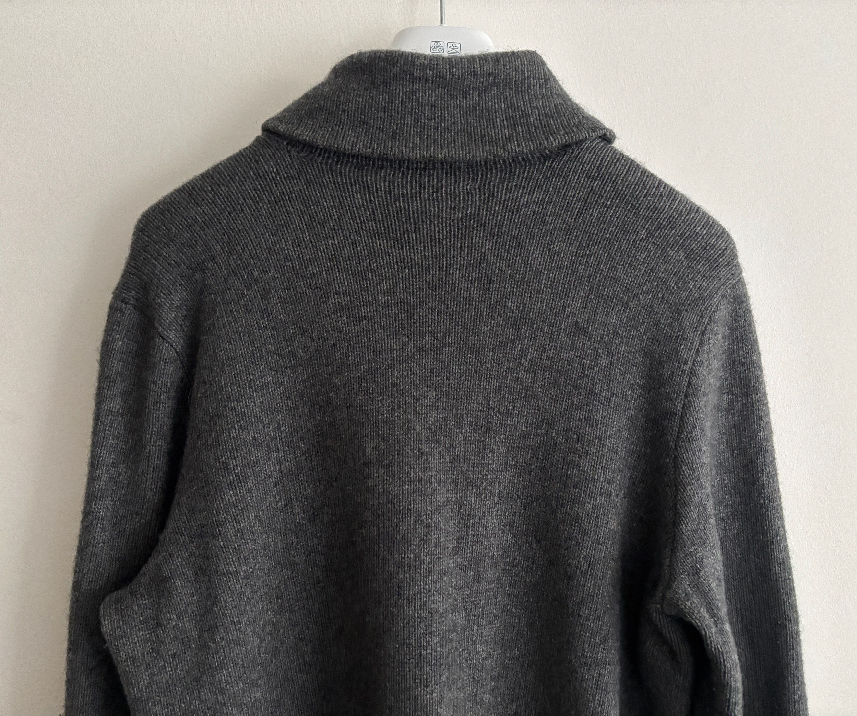 Polo Ralph Lauren $445 Grey Shawl Collar Cashmere Wool Fisherman’s Sweater Size US L / EU 52-54 / 3 - 8 Thumbnail