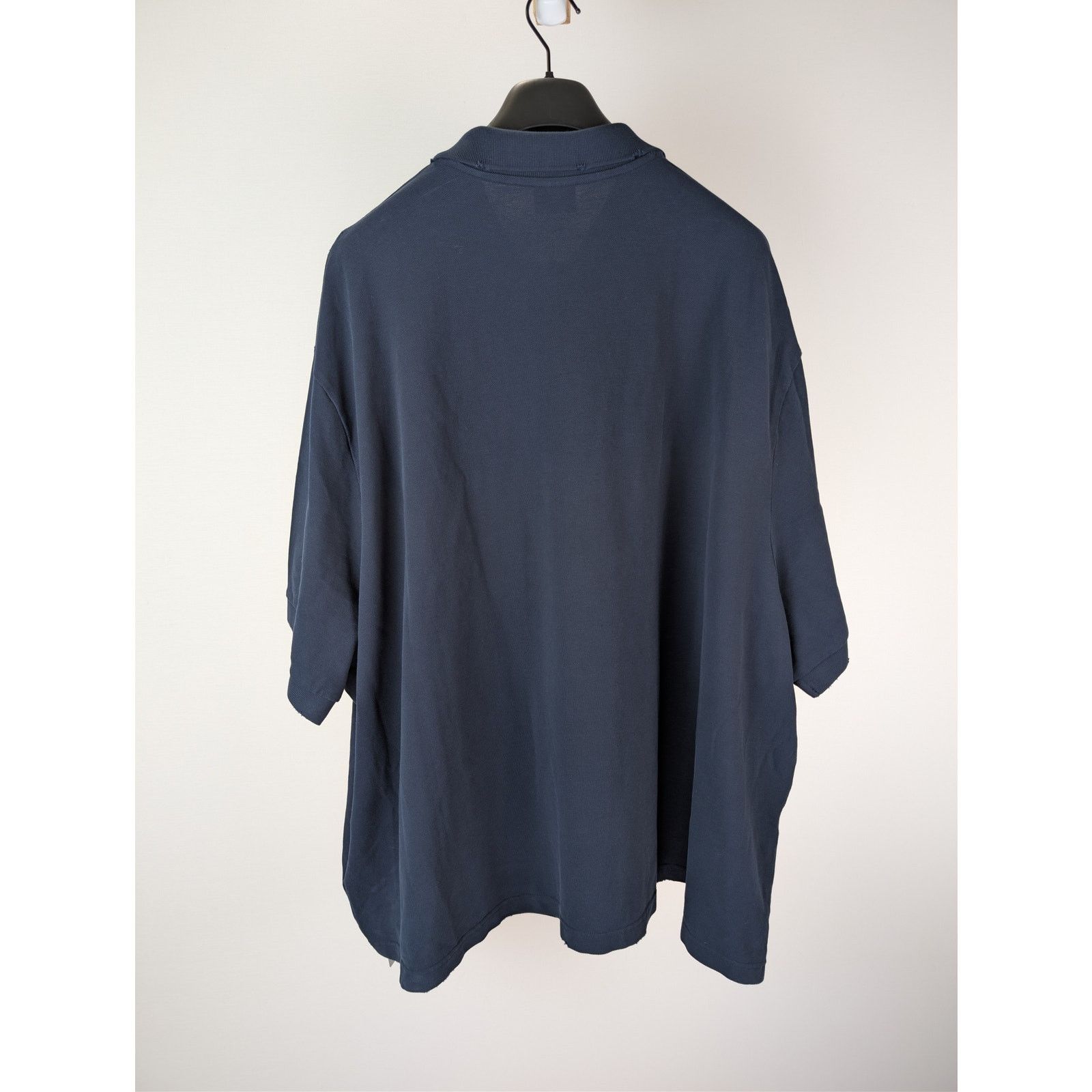 Balenciaga o1rshd1 Q:2 / Oversized Cotton Pique Polo Shirt in Navy Blue Size US XL / EU 56 / 4 - 10 Thumbnail