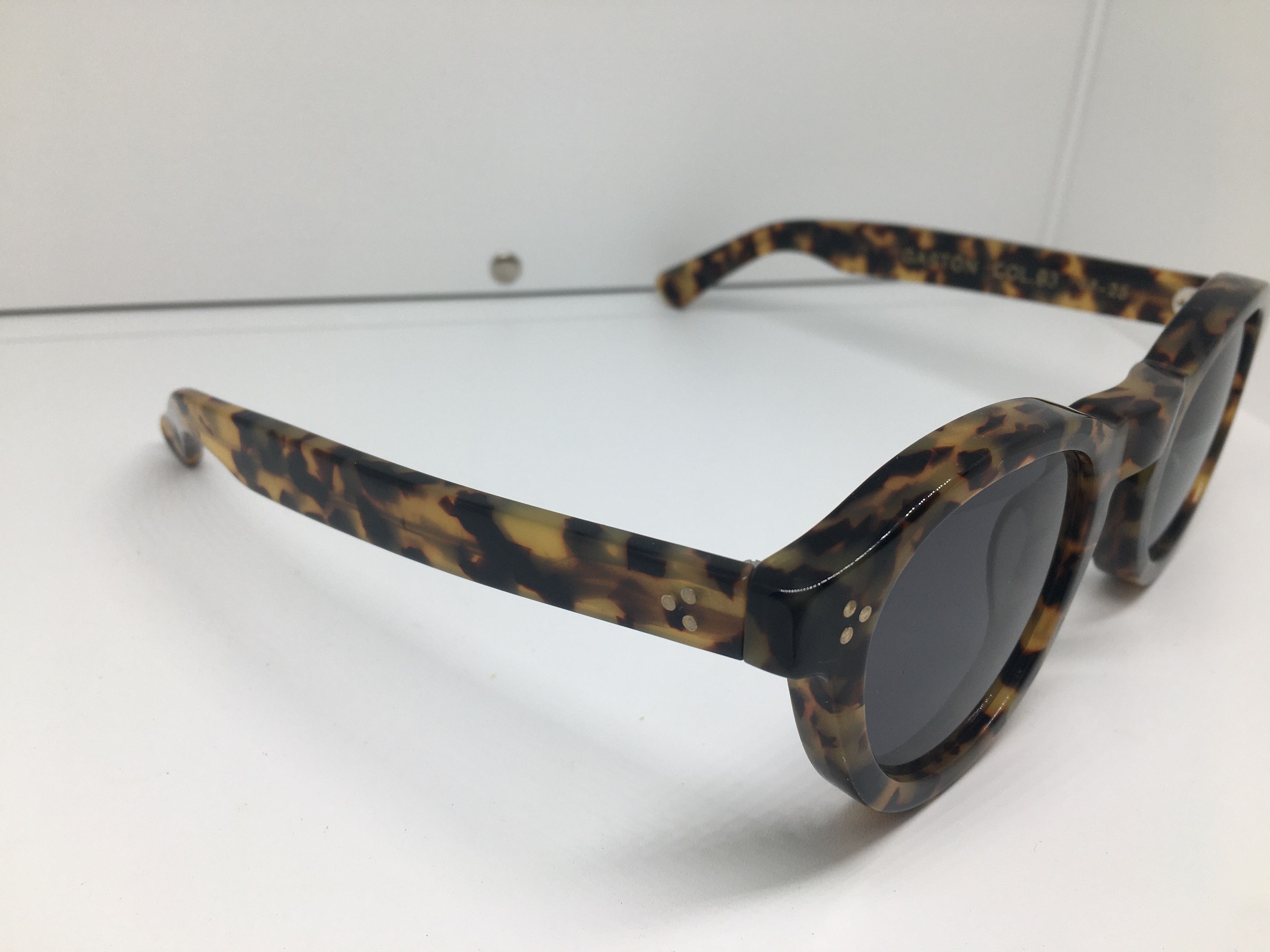 Lesca Lunetier Lesca Lunetier GASTON Tortoise Chunky Round Sunglasses Frame Size ONE SIZE - 2 Thumbnail
