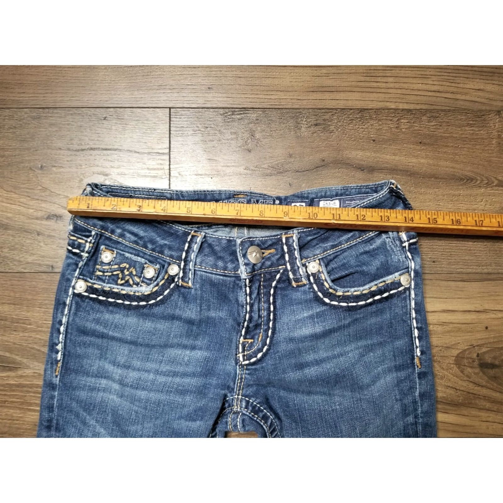 Miss Me VINTAGE Miss Me Denim Jeans Bootcut Women Size 27 Blue Heavy Stitch Designer Size 27" / US 4 / IT 40 - 5 Thumbnail