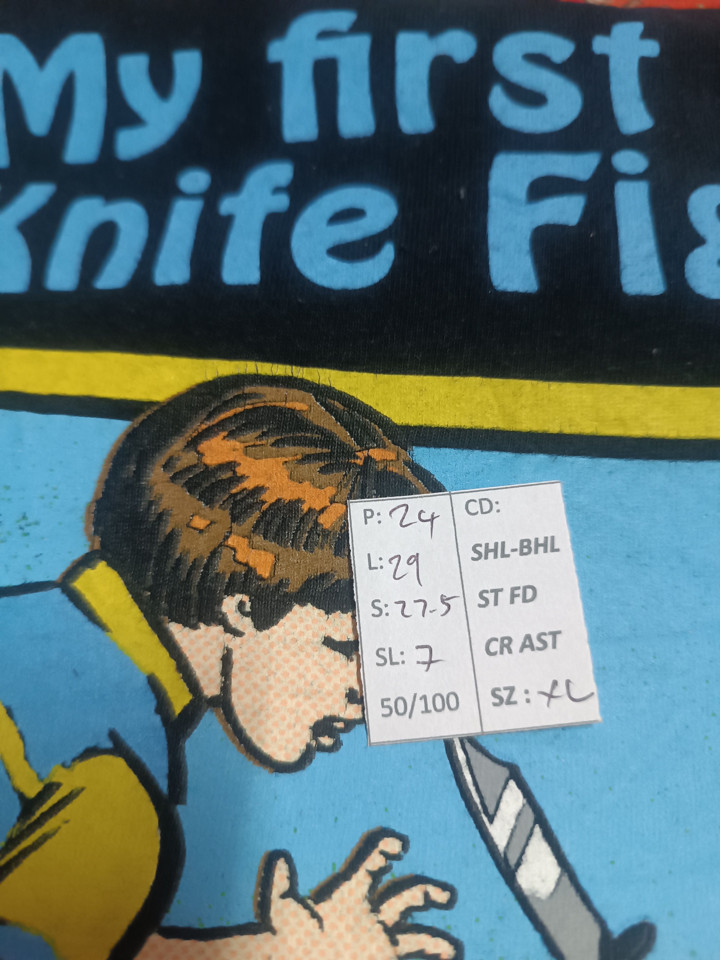 Vintage VINTAGE STEVEN RHODES MY FIRST KNIFE FIGHT FUNNY HUMOR TEE Size US XL / EU 56 / 4 - 14 Thumbnail