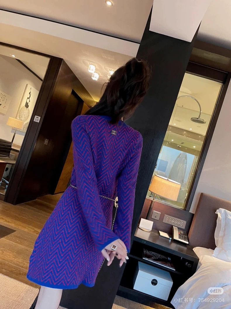 Chanel Chanel 21K autumn and winter purple mixed-color cashmere d Size XXS / US 00 / IT 34 - 9 Thumbnail