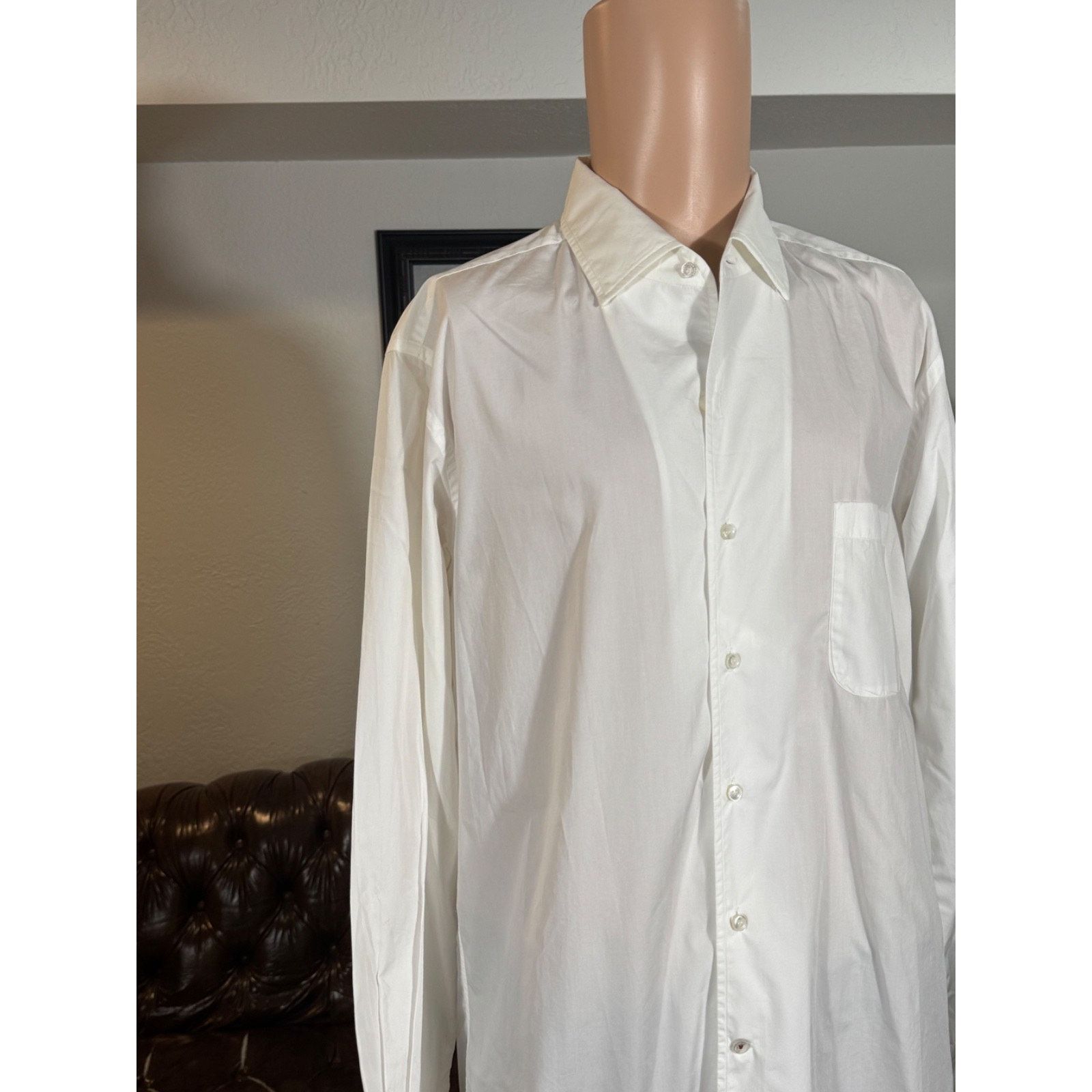 Loro Piana Loro Piana Andre White Poplin Dress Shirt Large Cotton Size US L / EU 52-54 / 3 - 6 Thumbnail