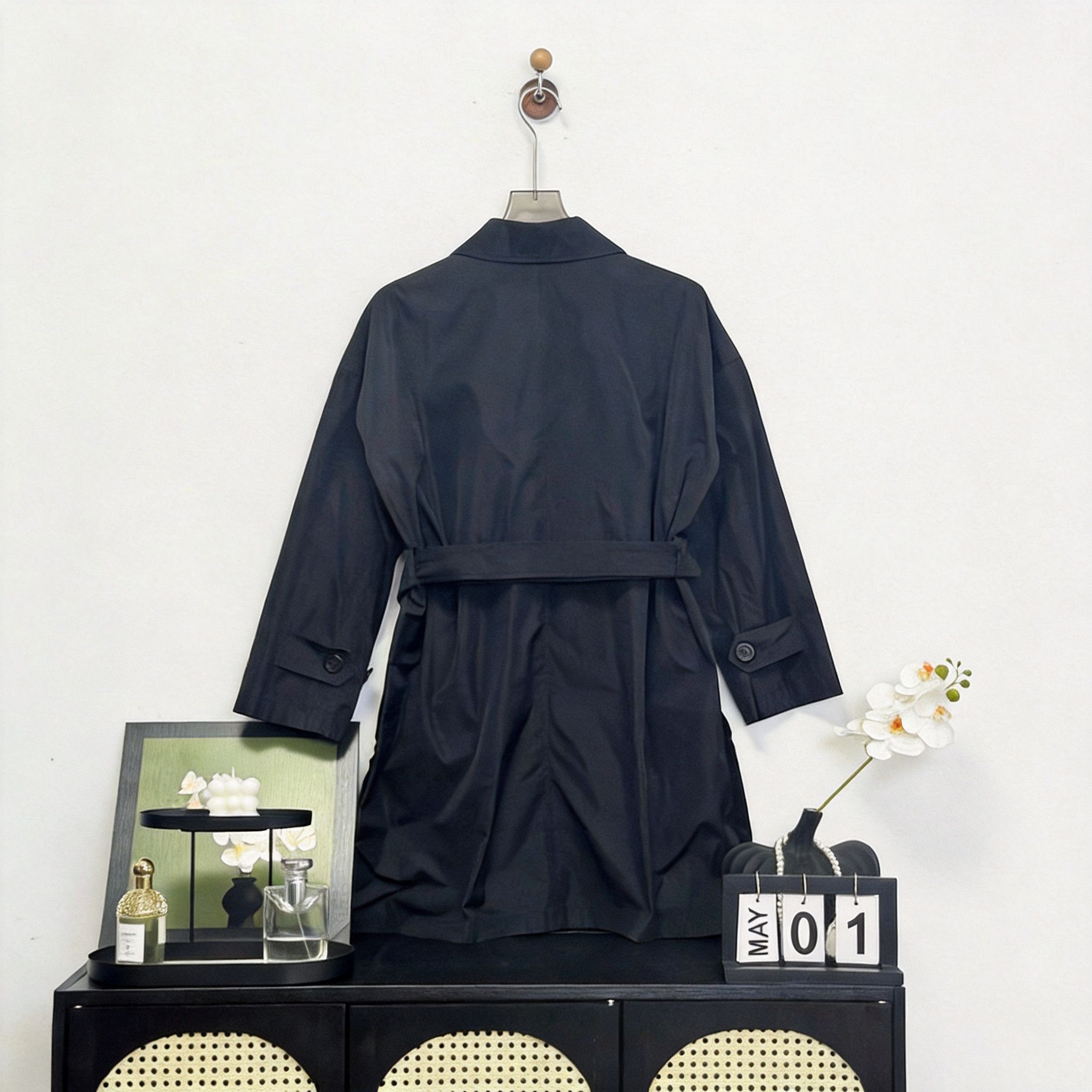 Weekend Max Mara MaxMara Black Trench Coat Size 40. Size S / US 4 / IT 40 - 2 Thumbnail