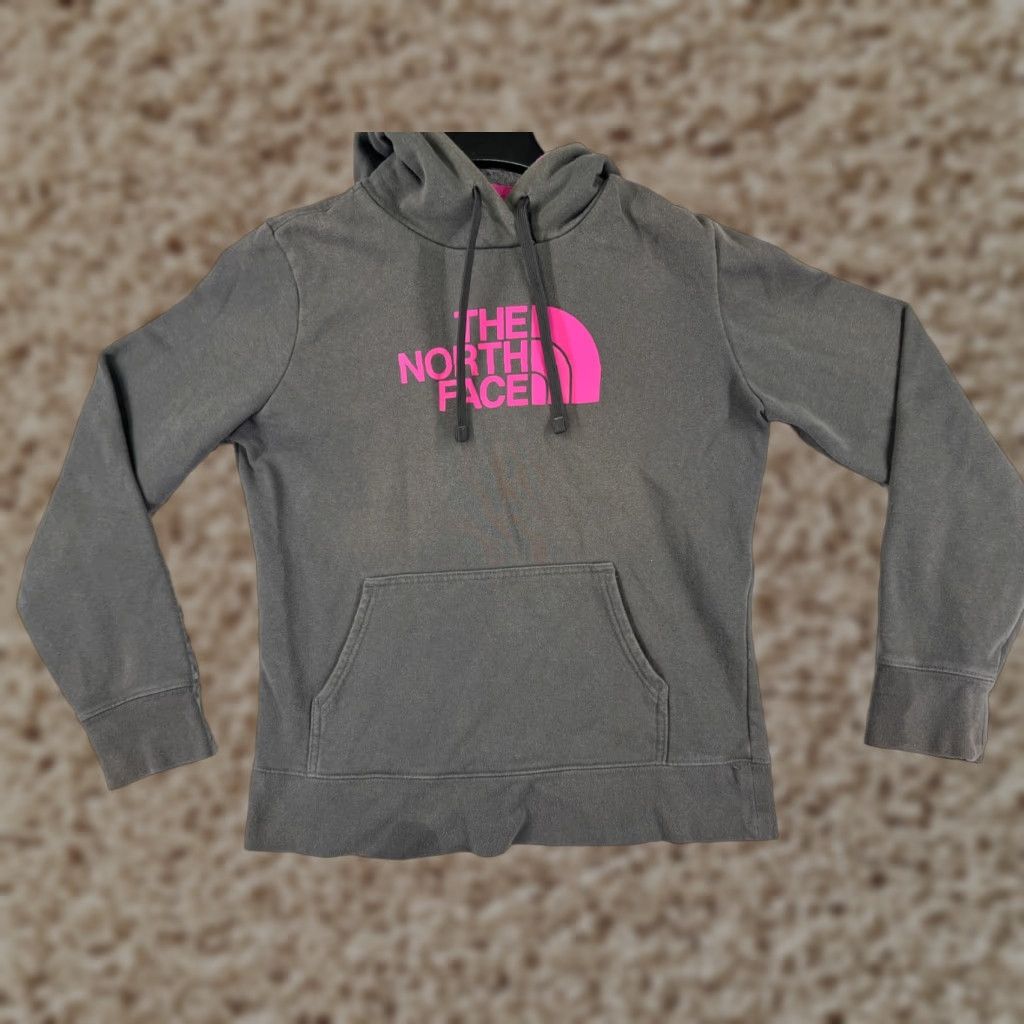 The North Face The North Face Womens Hoodie Medium Gray Pink Cotton Blend Pocket FADED Sweater Size M / US 6-8 / IT 42-44 - 1 Thumbnail