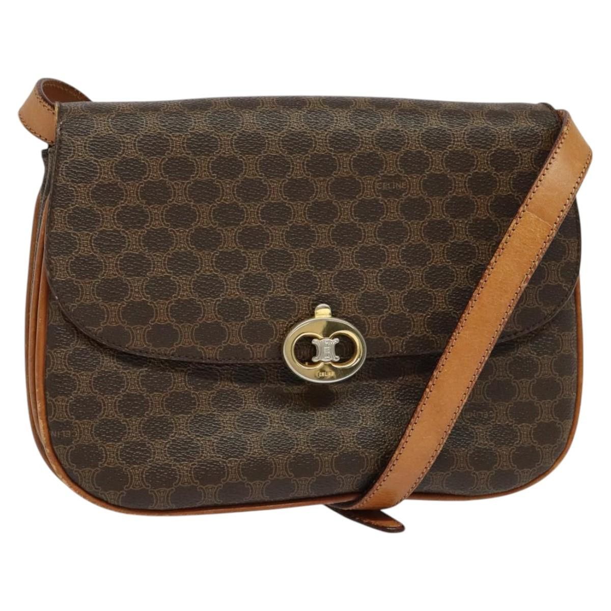 Celine CELINE Macadam Canvas Shoulder Bag Pvc Leather Brown Gold Size ONE SIZE - 1 Thumbnail